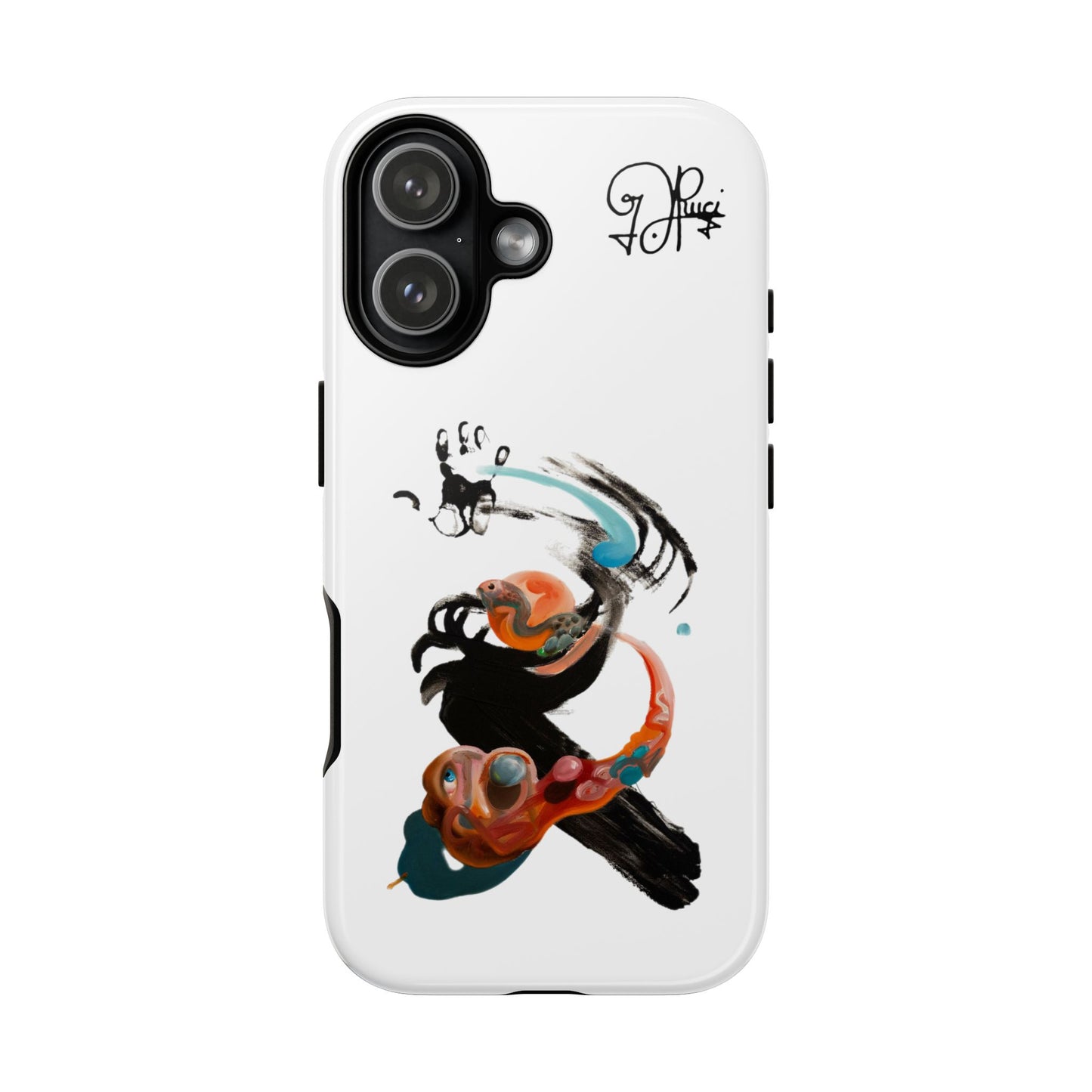 Artistic Abstract Phone Case — Colorful Ink Brushstroke Design