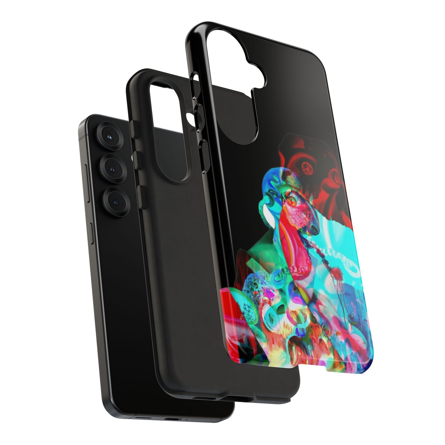 Protective Phone Case — Trippy Neon Abstract Skull Design