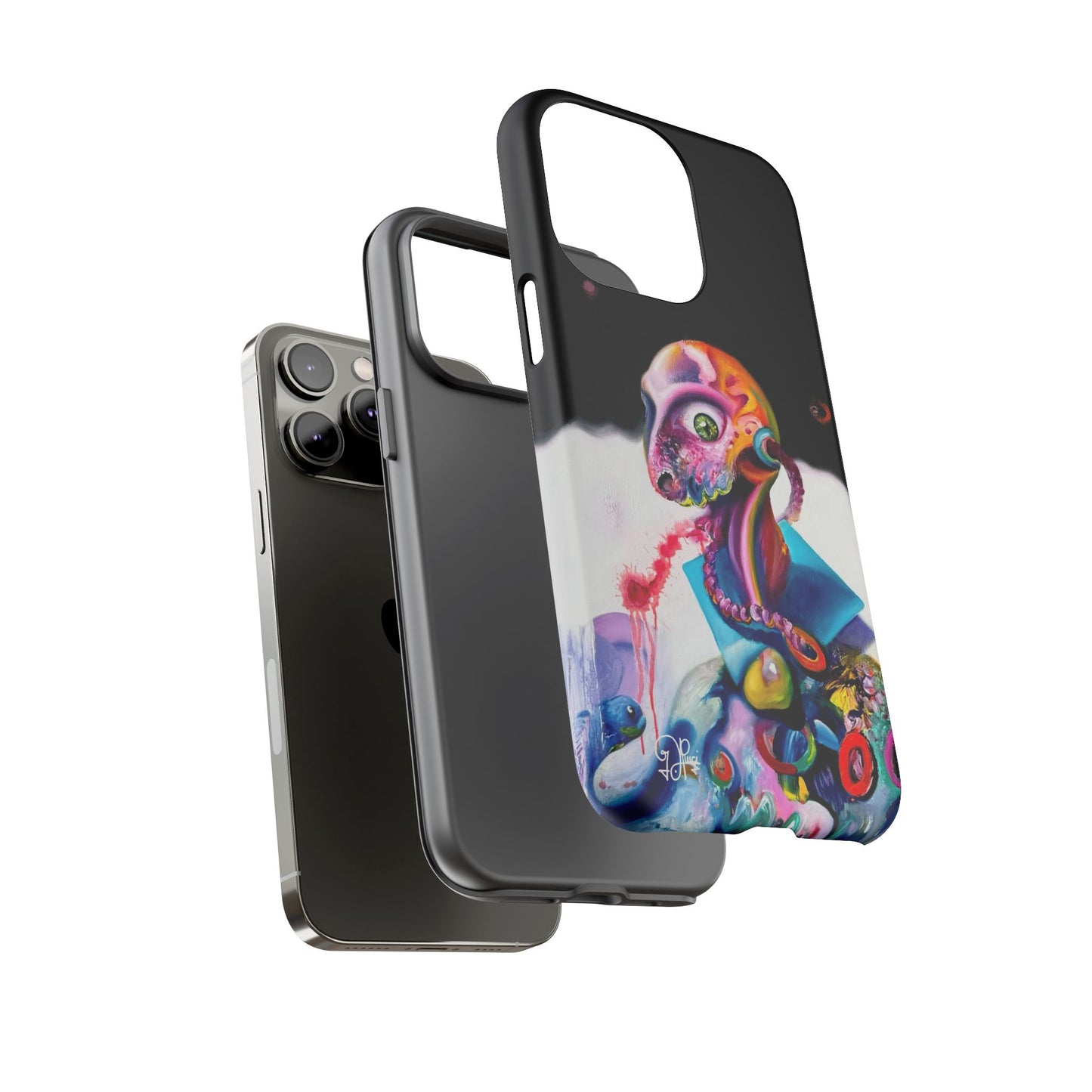 Phone Case - Vivid Blues and Multi-Eyed Vision Artwork Design