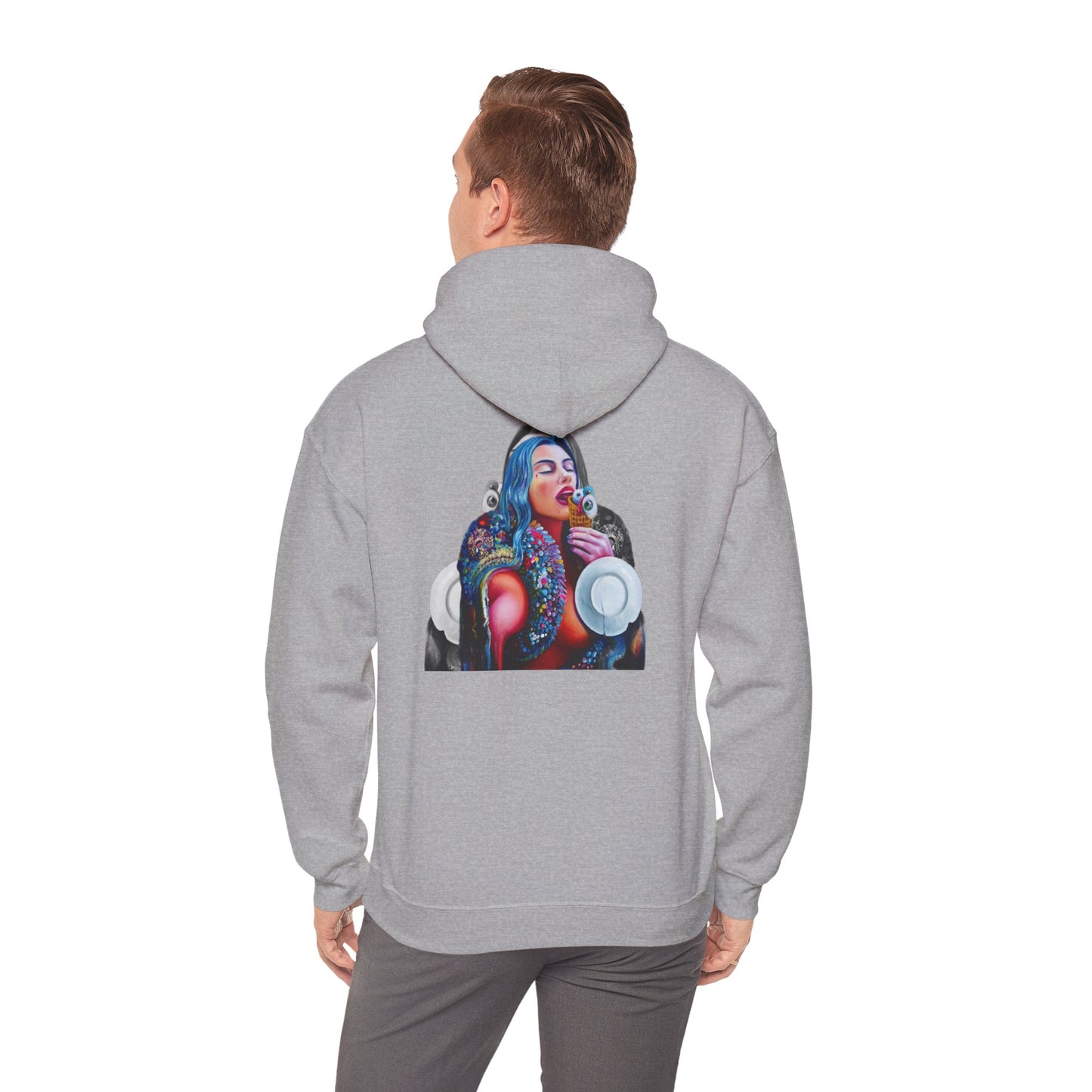 Hoodie — AMRU Artistic Backprint Portrait Pullover
