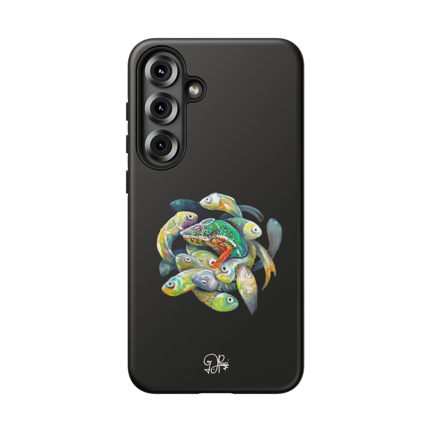 Koi Circle Tough Phone Case — Colorful Fish Art Protective iPhone Cover