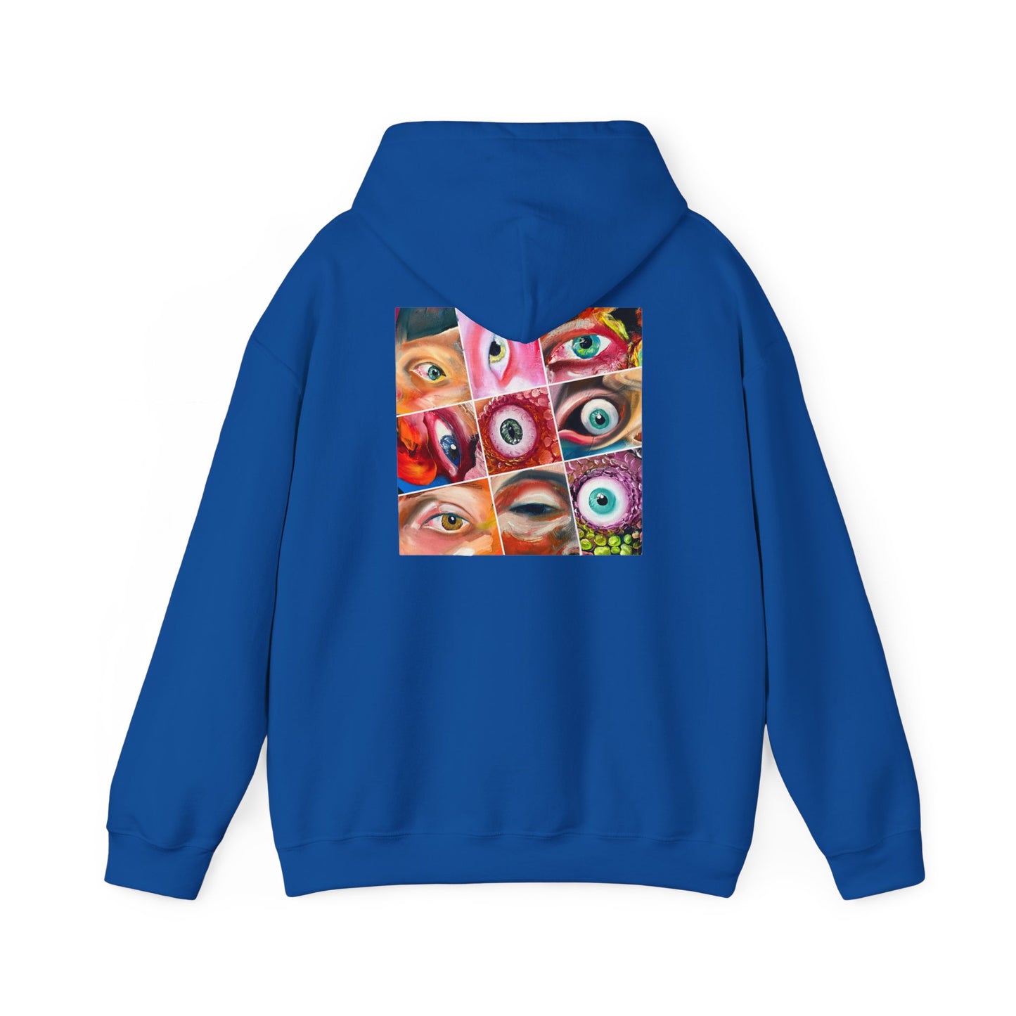 AMRU Eyes Collage Hoodie — Artistic Colorful Eye Graphic Hooded Sweatshirt