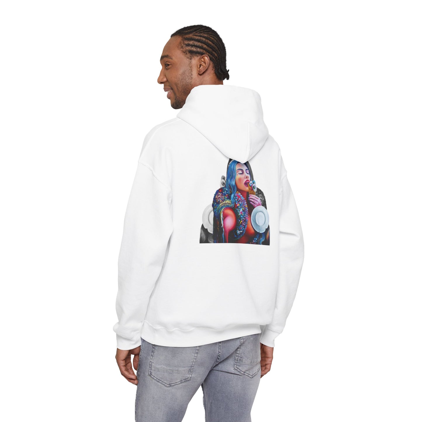 Hoodie — AMRU Artistic Backprint Portrait Pullover