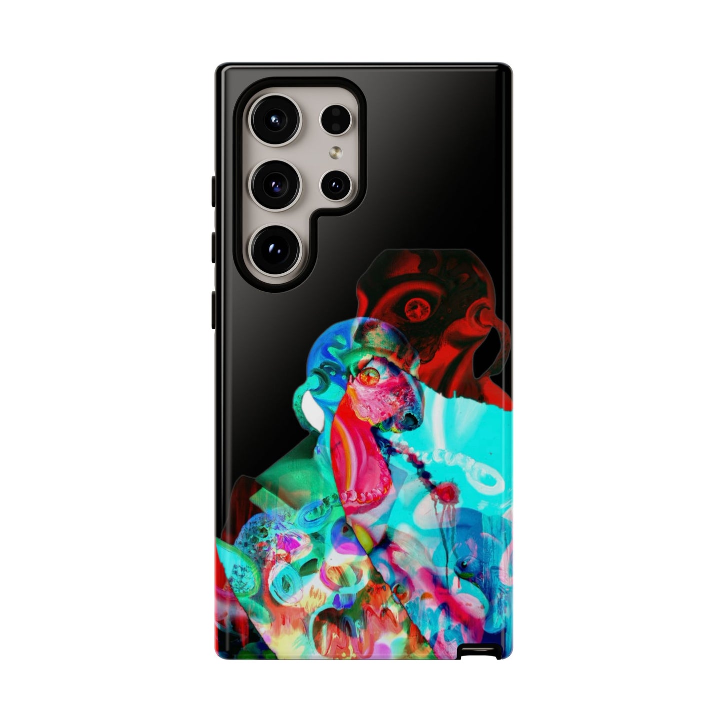 Protective Phone Case — Trippy Neon Abstract Skull Design