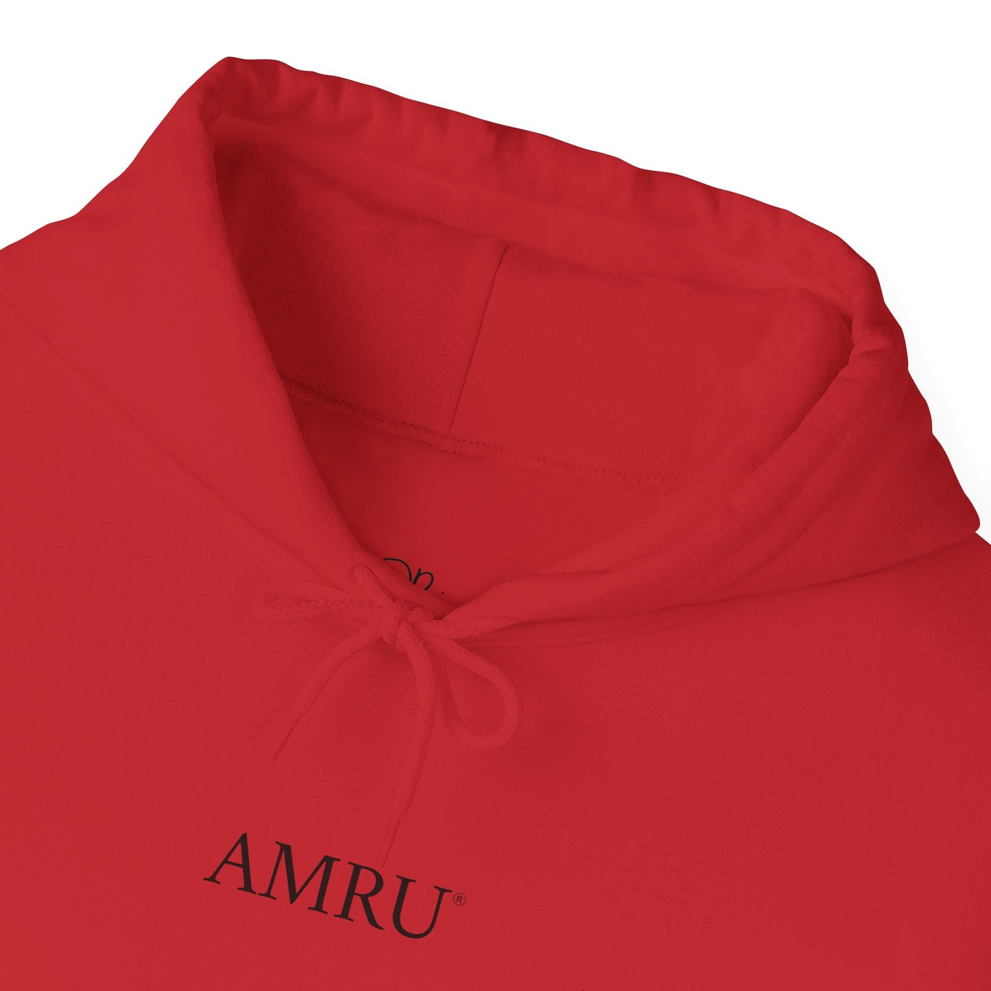 Floral Vine AMRU Hoodie — Minimal Logo Front, Embroidered Floral Back Sweatshirt