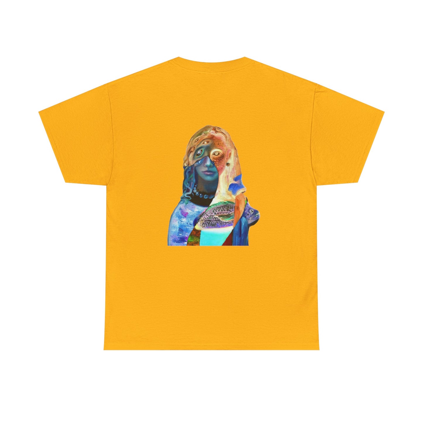 Graphic Tee — Surreal Cosmic Portrait Back Print