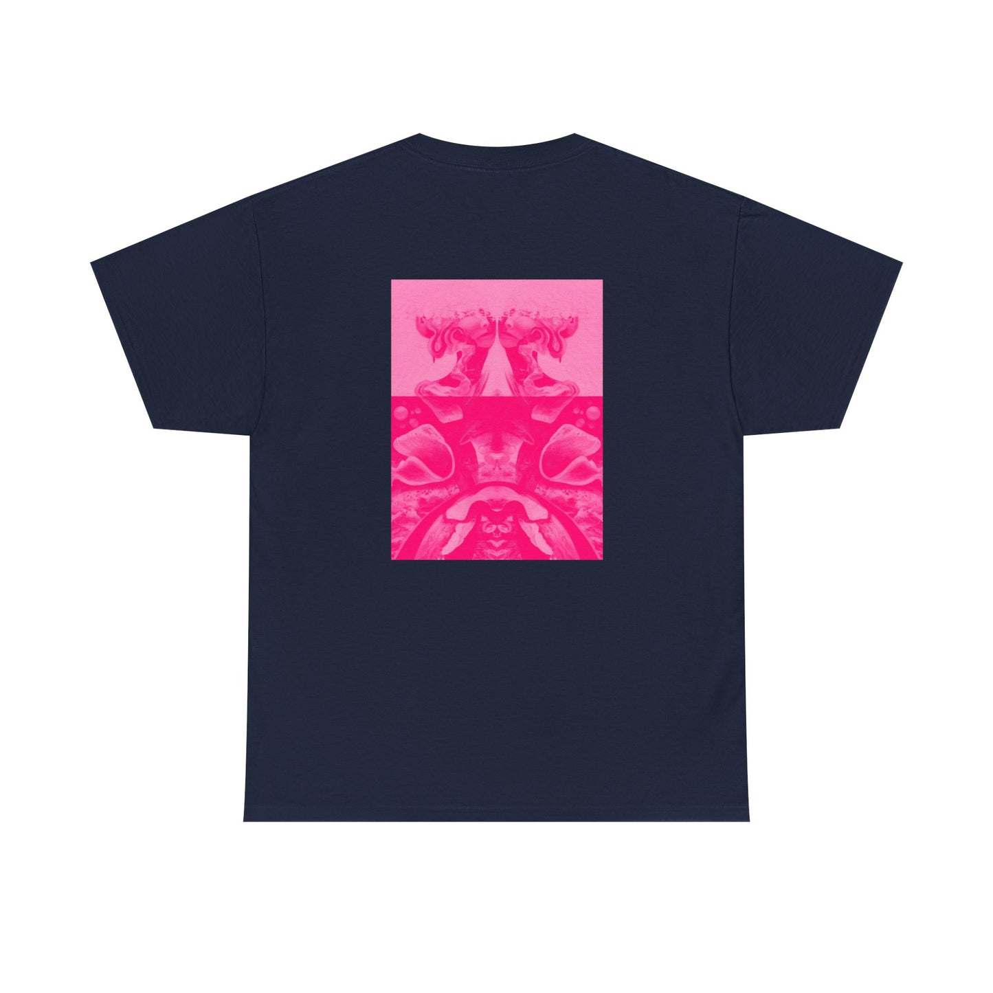 Graphic Tee — Hot Pink Abstract Mirror Design