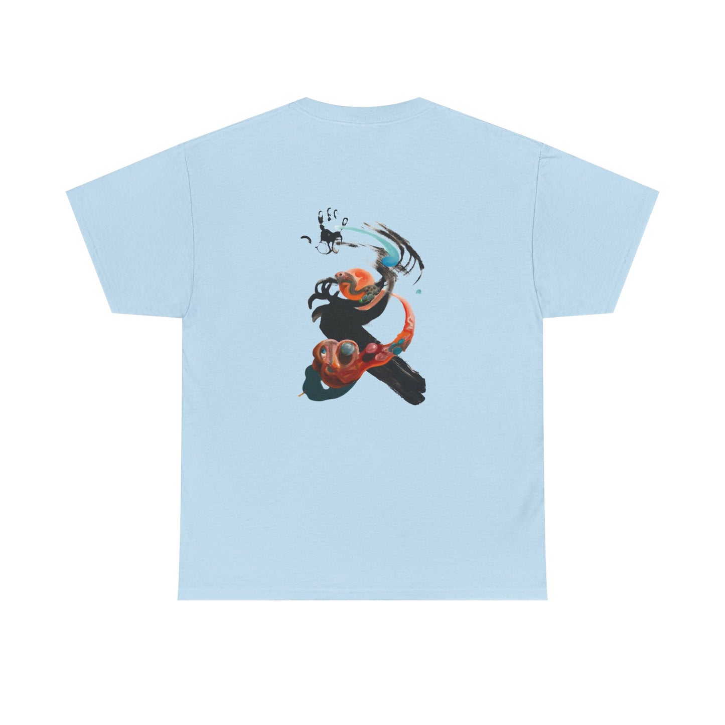 AMRU Minimalist Tee — Abstract Brushstroke Back Graphic