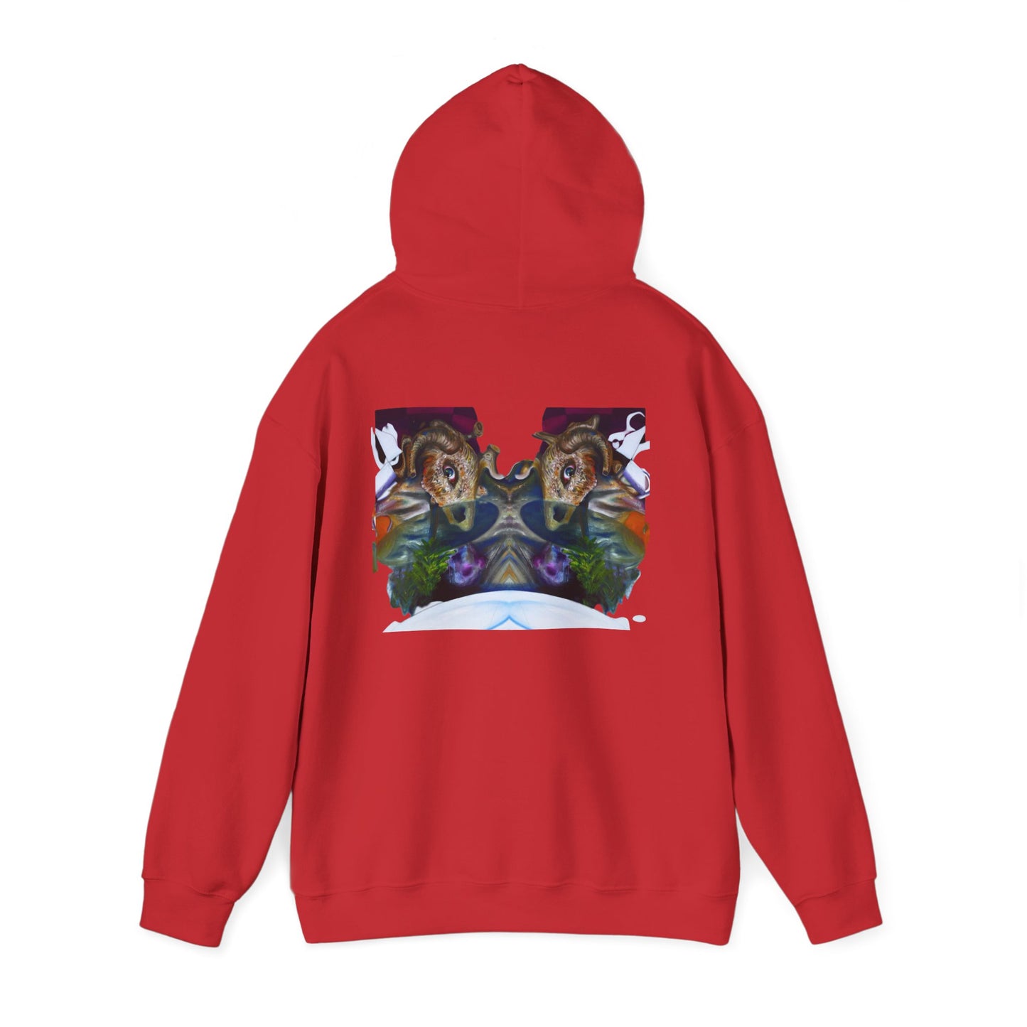 AMRU Mirror Wolves Hoodie — Symmetrical Wildlife Art Pullover