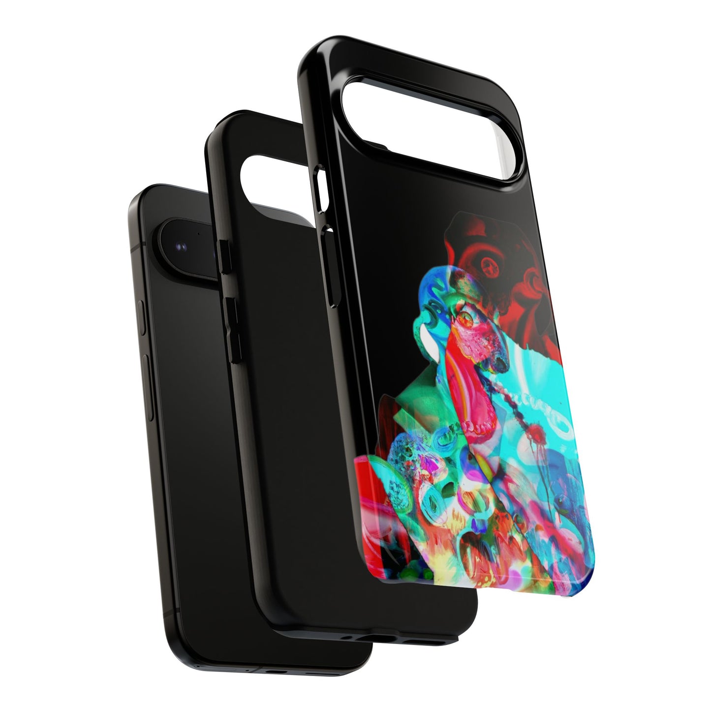 Protective Phone Case — Trippy Neon Abstract Skull Design