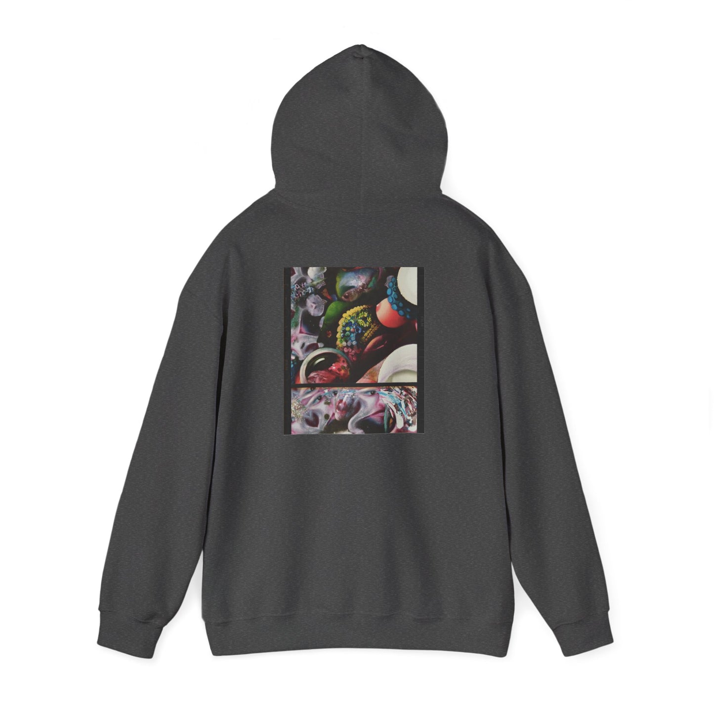 AMRU Graphic Hoodie — Abstract Cosmic Paint Pour Art Back Print