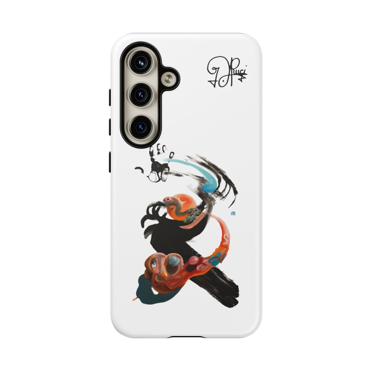 Artistic Abstract Phone Case — Colorful Ink Brushstroke Design