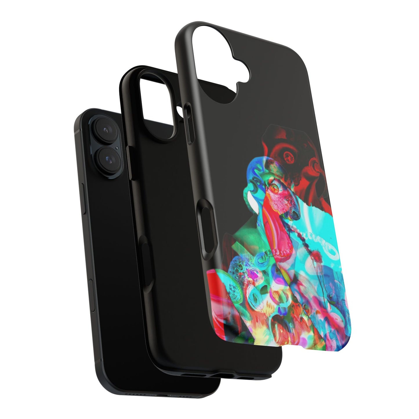 Protective Phone Case — Trippy Neon Abstract Skull Design