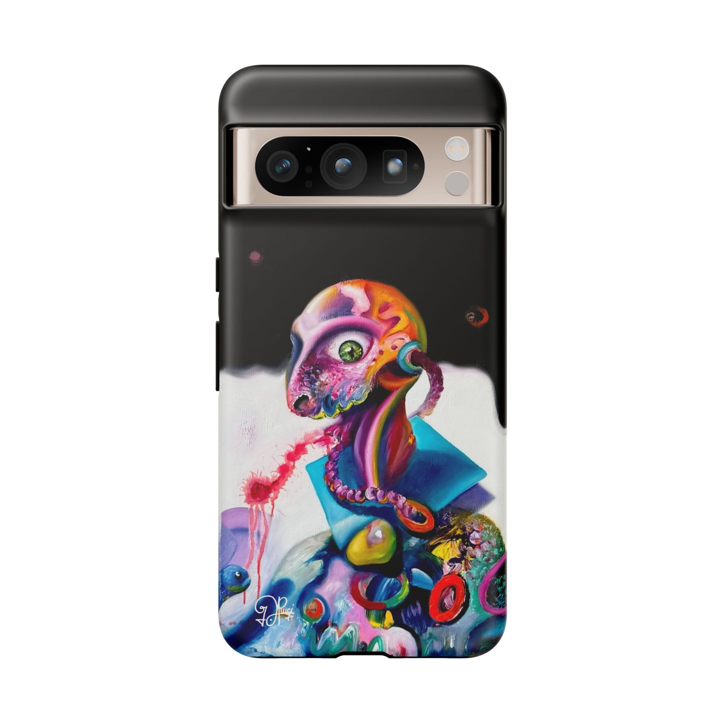 Phone Case - Vivid Blues and Multi-Eyed Vision Artwork Design