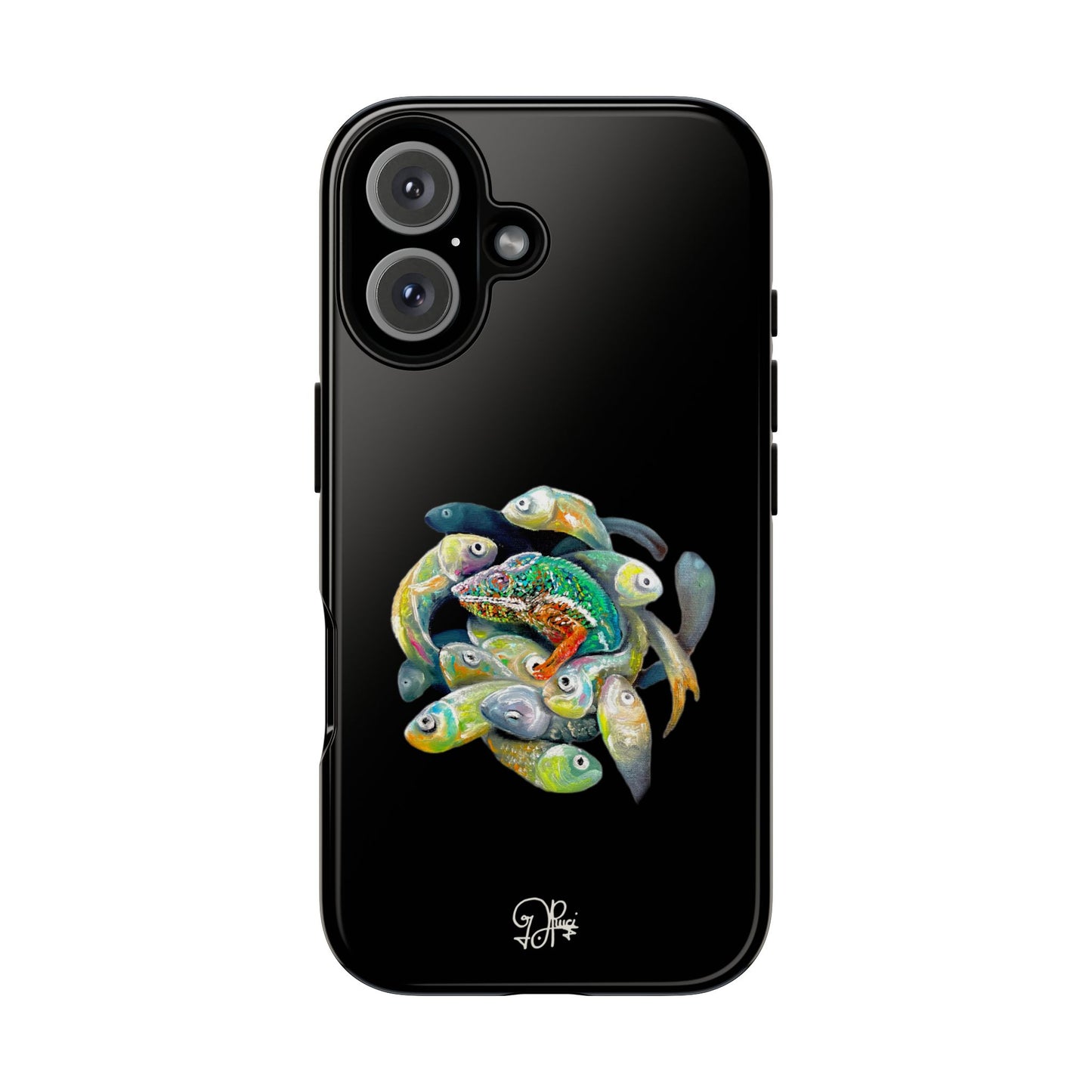 Koi Circle Tough Phone Case — Colorful Fish Art Protective iPhone Cover