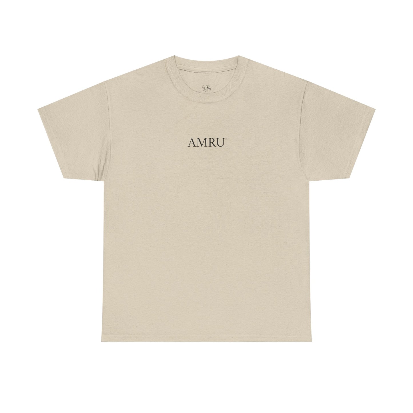 AMRU Minimalist Tee — Abstract Brushstroke Back Graphic