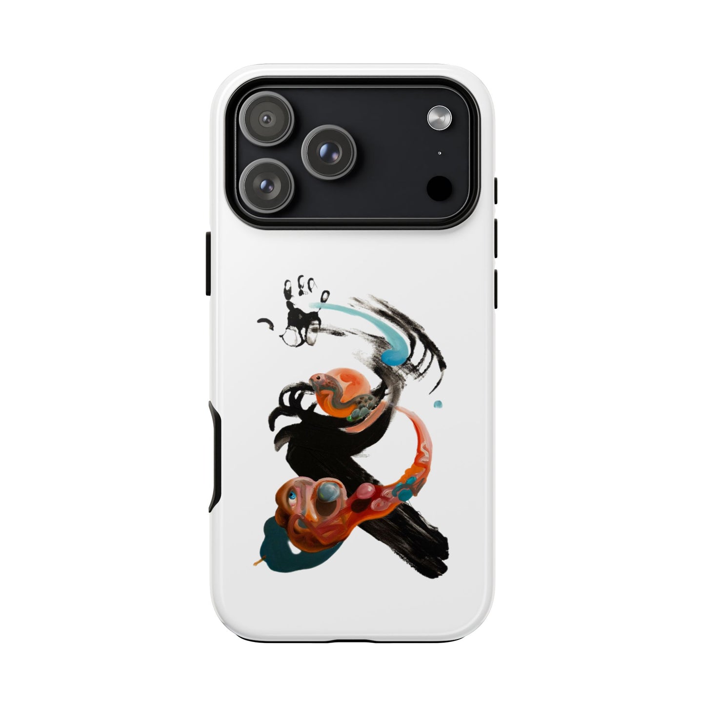 Artistic Abstract Phone Case — Colorful Ink Brushstroke Design