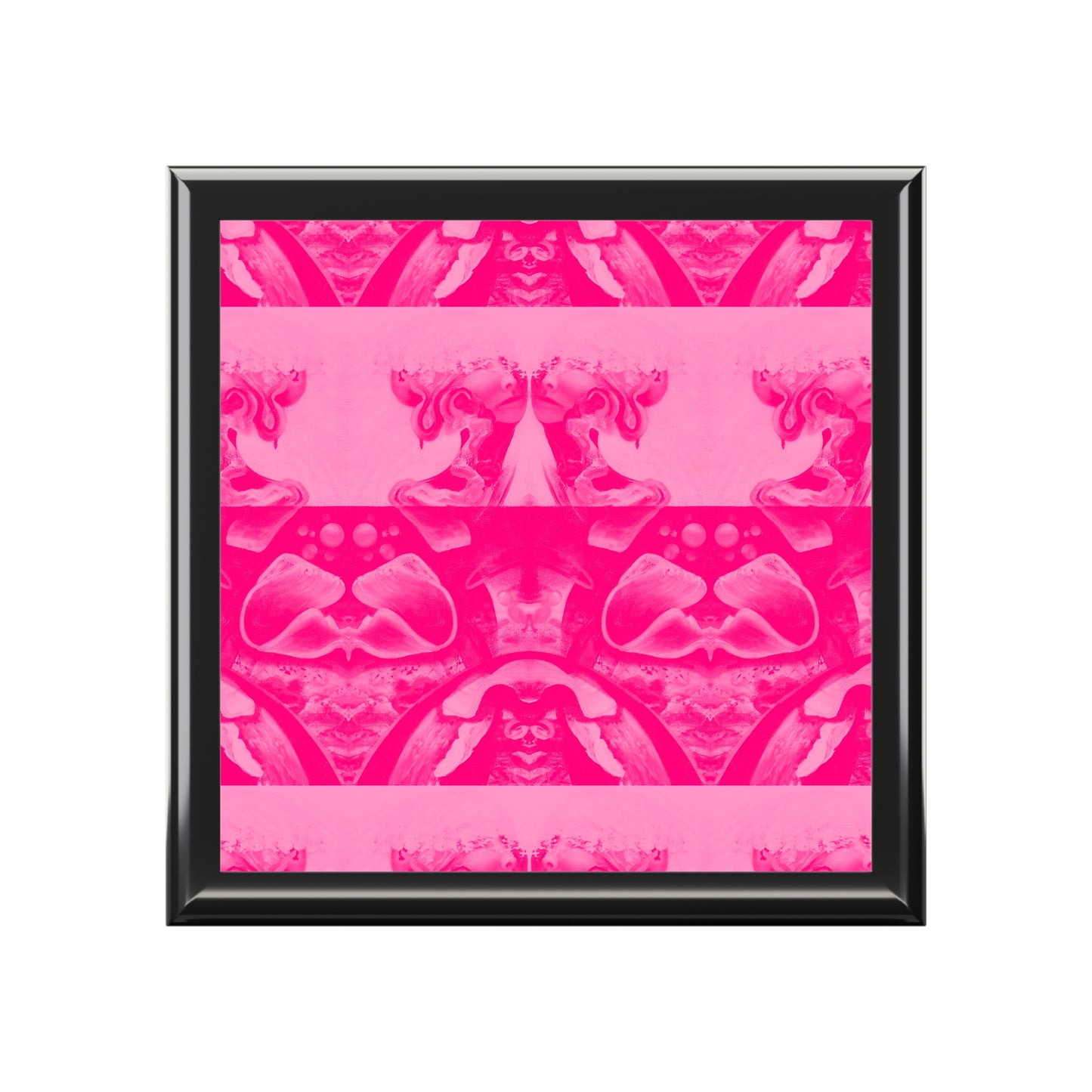 Pink Abstract Pattern Jewelry Box — Decorative Trinket Organizer