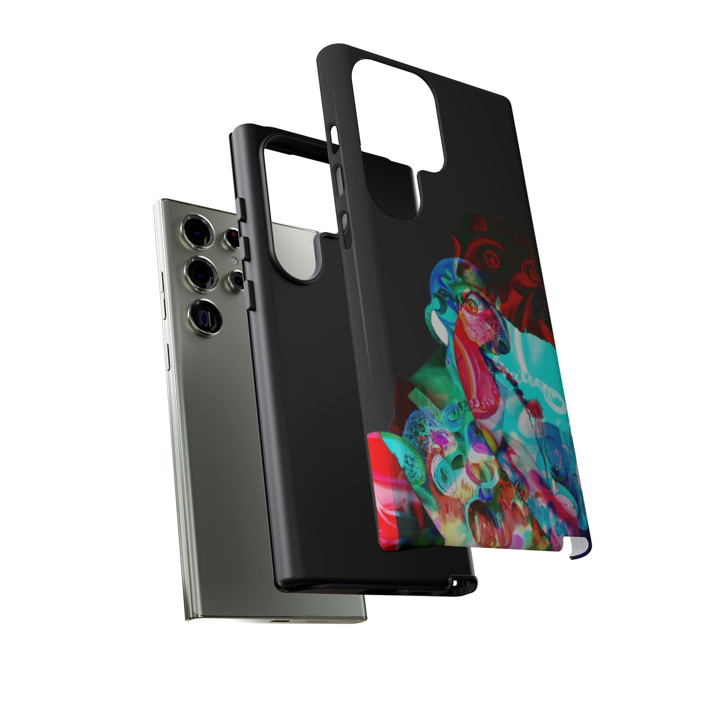 Protective Phone Case — Trippy Neon Abstract Skull Design