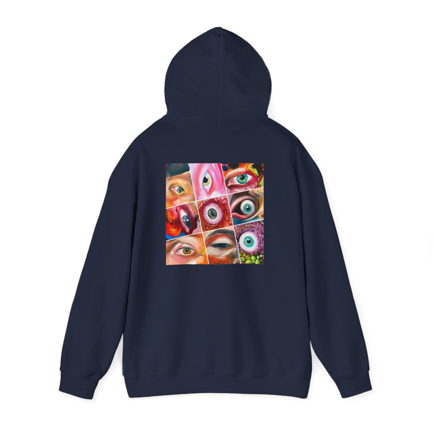 AMRU Eyes Collage Hoodie — Artistic Colorful Eye Graphic Hooded Sweatshirt