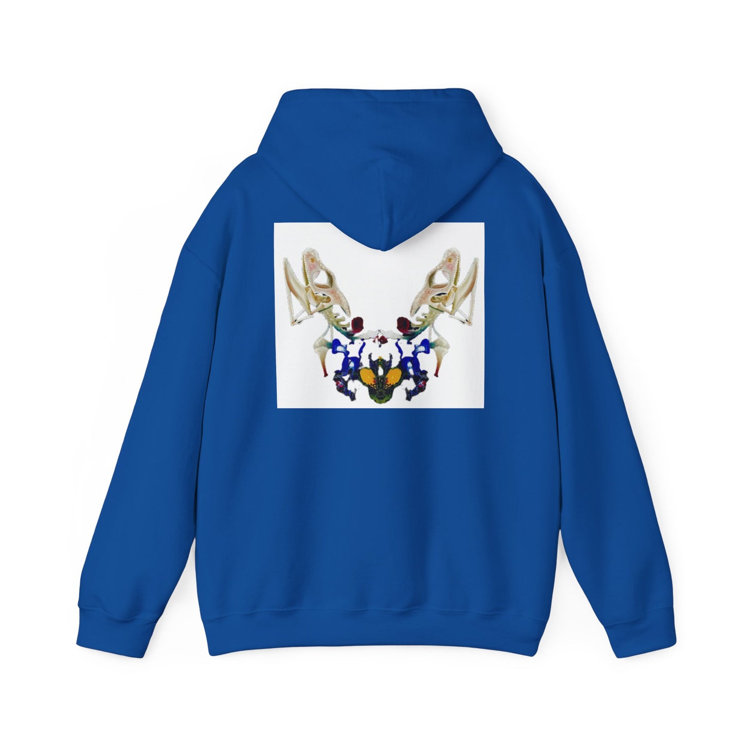 AMRU Minimal Logo Hoodie with Floral Antler Back Design