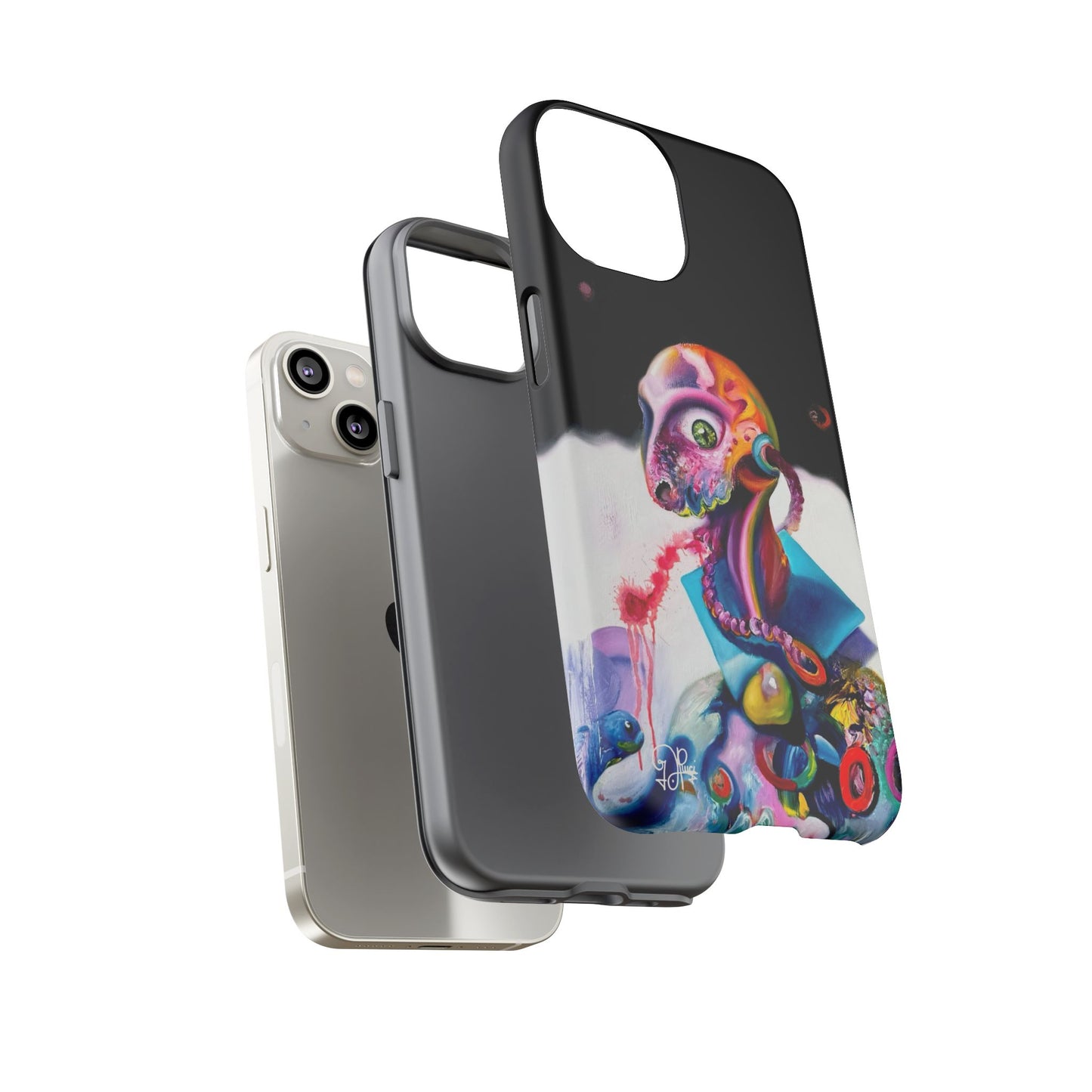 Phone Case - Vivid Blues and Multi-Eyed Vision Artwork Design