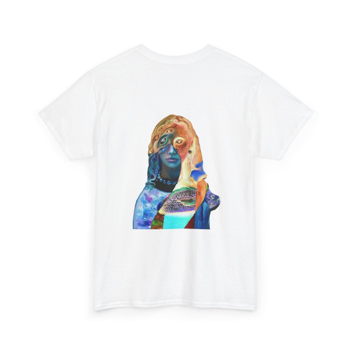 Graphic Tee — Surreal Cosmic Portrait Back Print