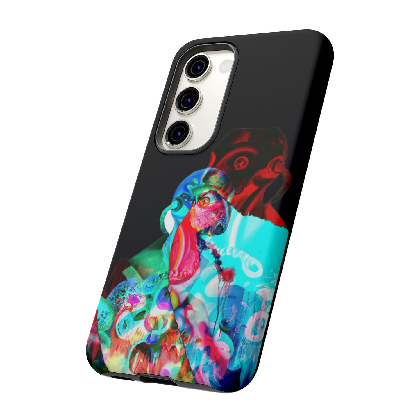 Protective Phone Case — Trippy Neon Abstract Skull Design
