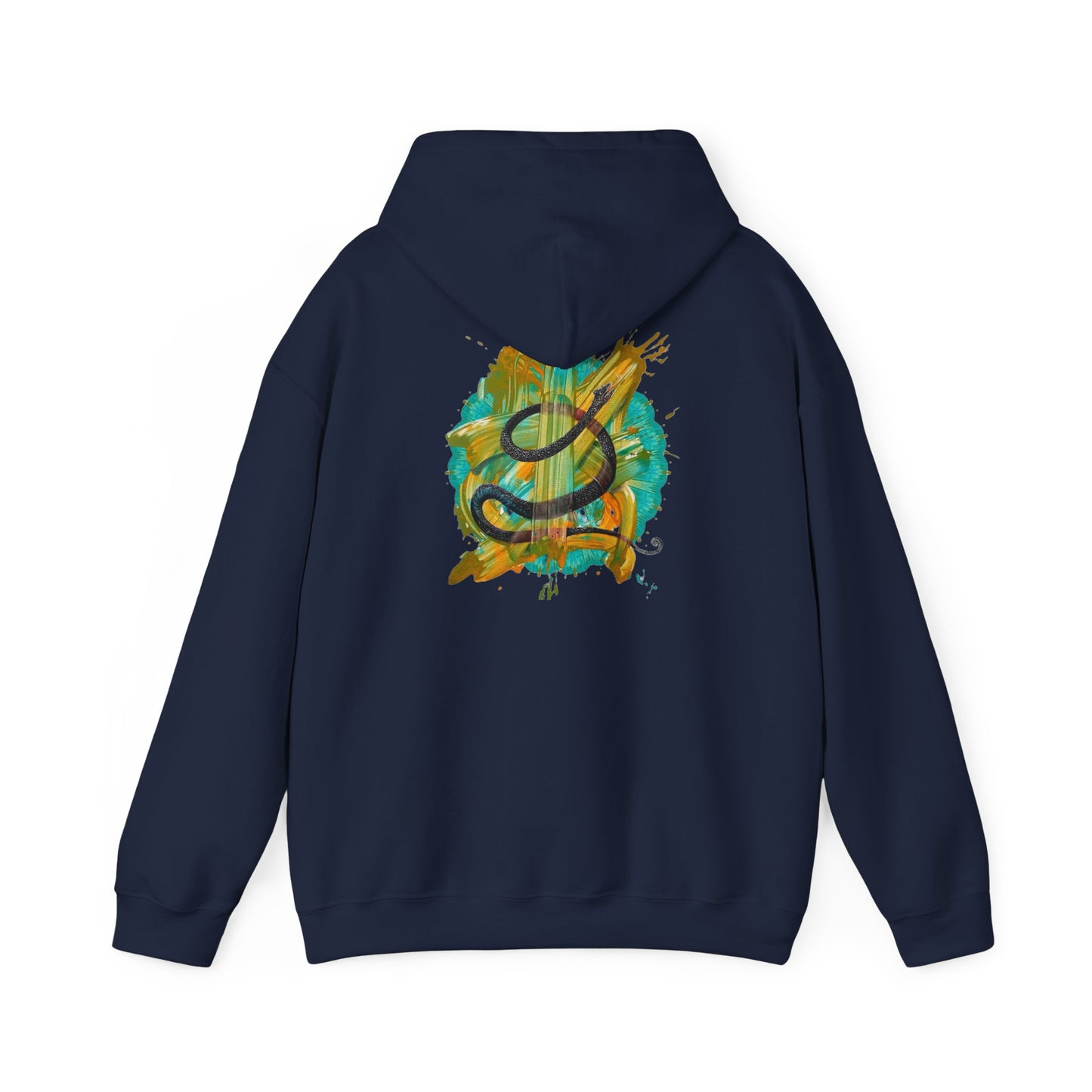 AMRU Artistic Snake Hoodie — Watercolor Serpent Graphic Pullover