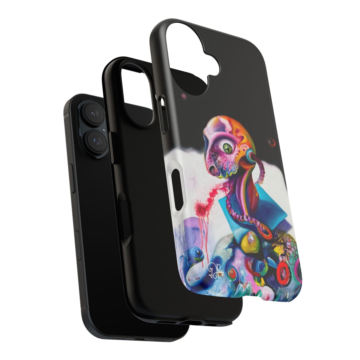 Phone Case - Vivid Blues and Multi-Eyed Vision Artwork Design