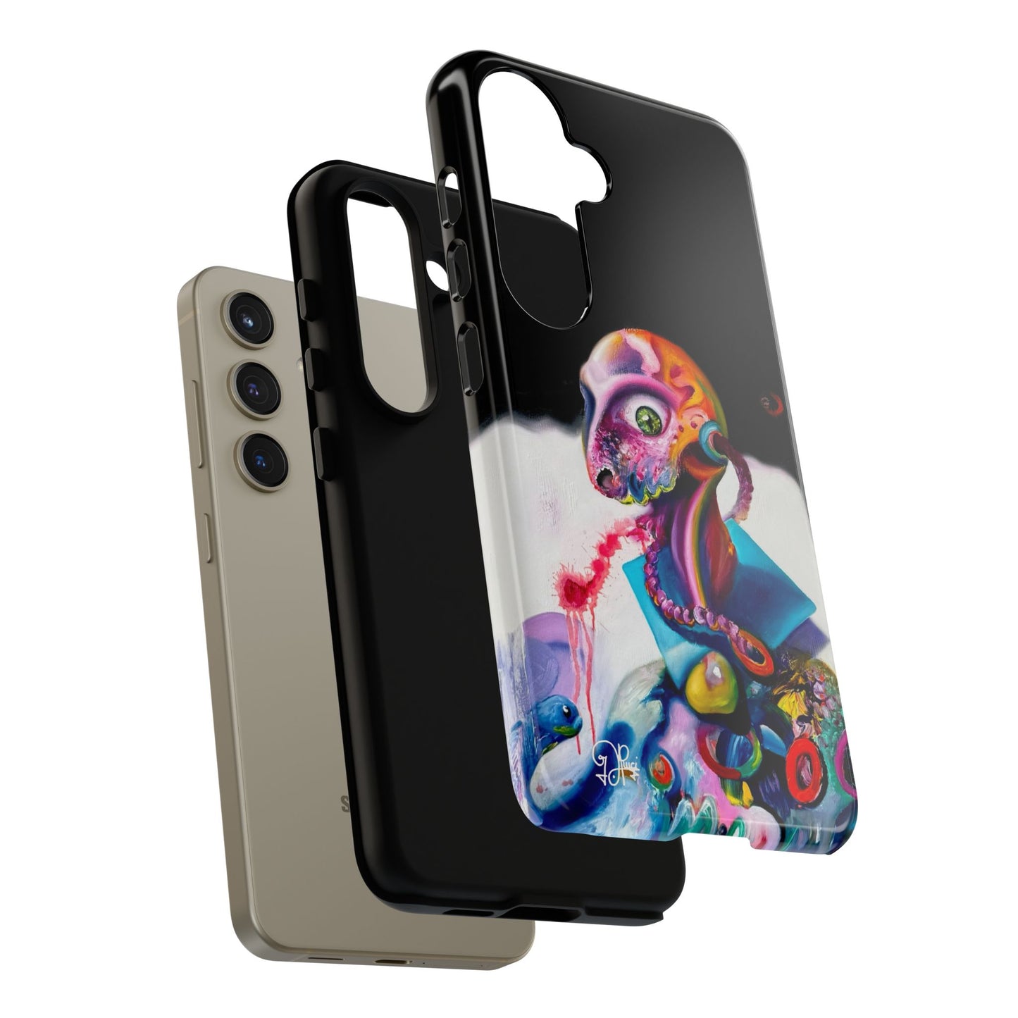 Phone Case - Vivid Blues and Multi-Eyed Vision Artwork Design