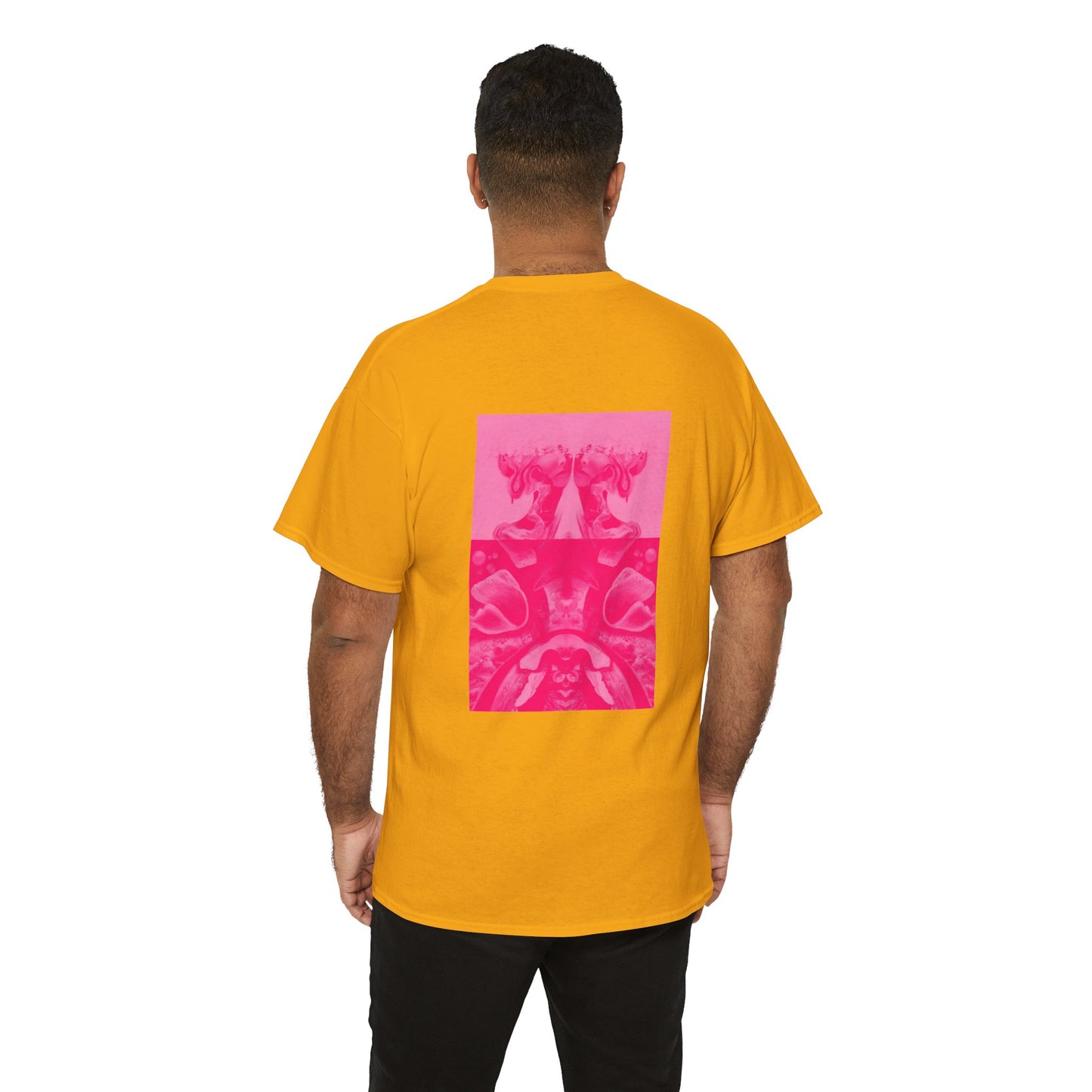 Graphic Tee — Hot Pink Abstract Mirror Design