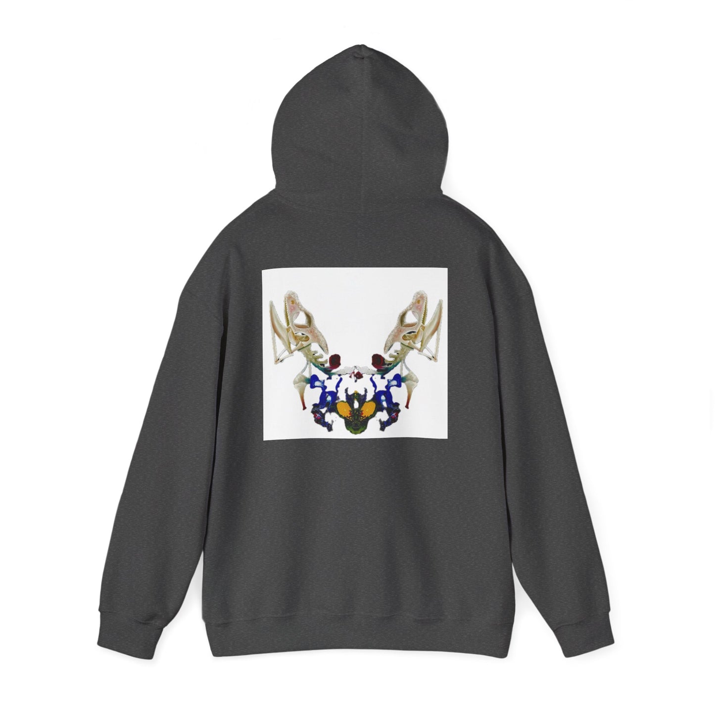 AMRU Minimal Logo Hoodie with Floral Antler Back Design