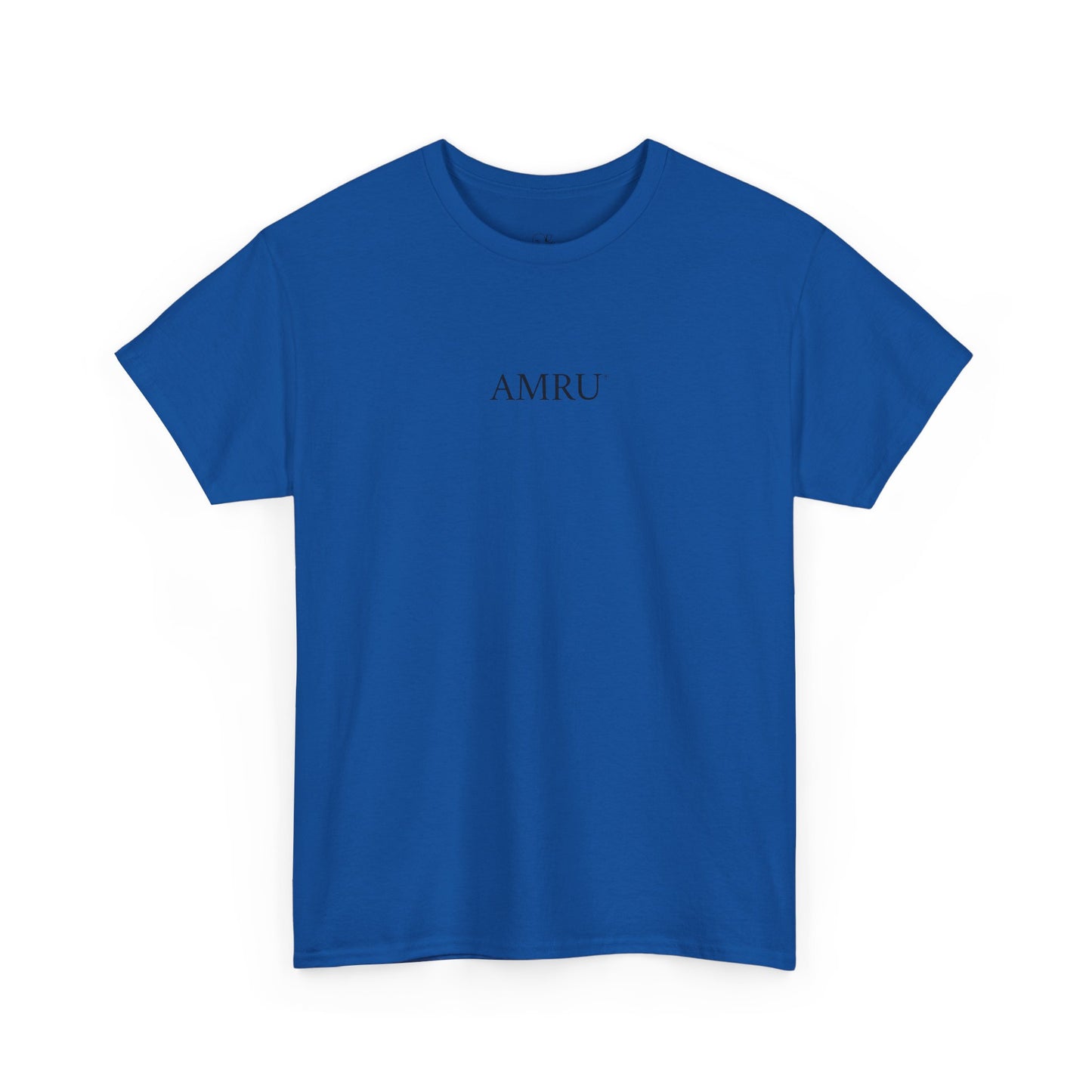 AMRU Minimalist Tee — Abstract Brushstroke Back Graphic