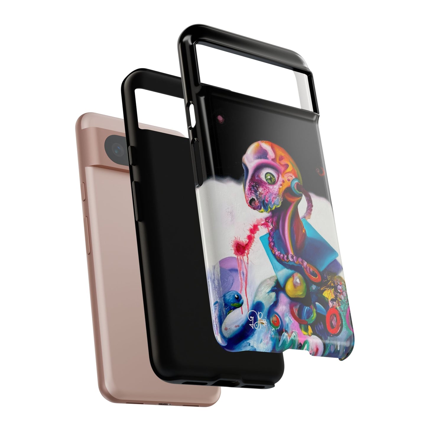 Phone Case - Vivid Blues and Multi-Eyed Vision Artwork Design