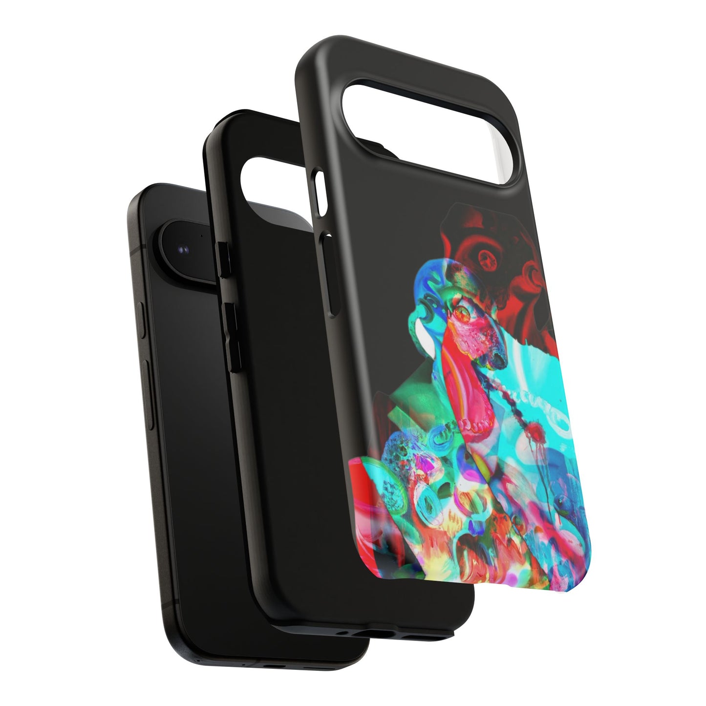 Protective Phone Case — Trippy Neon Abstract Skull Design
