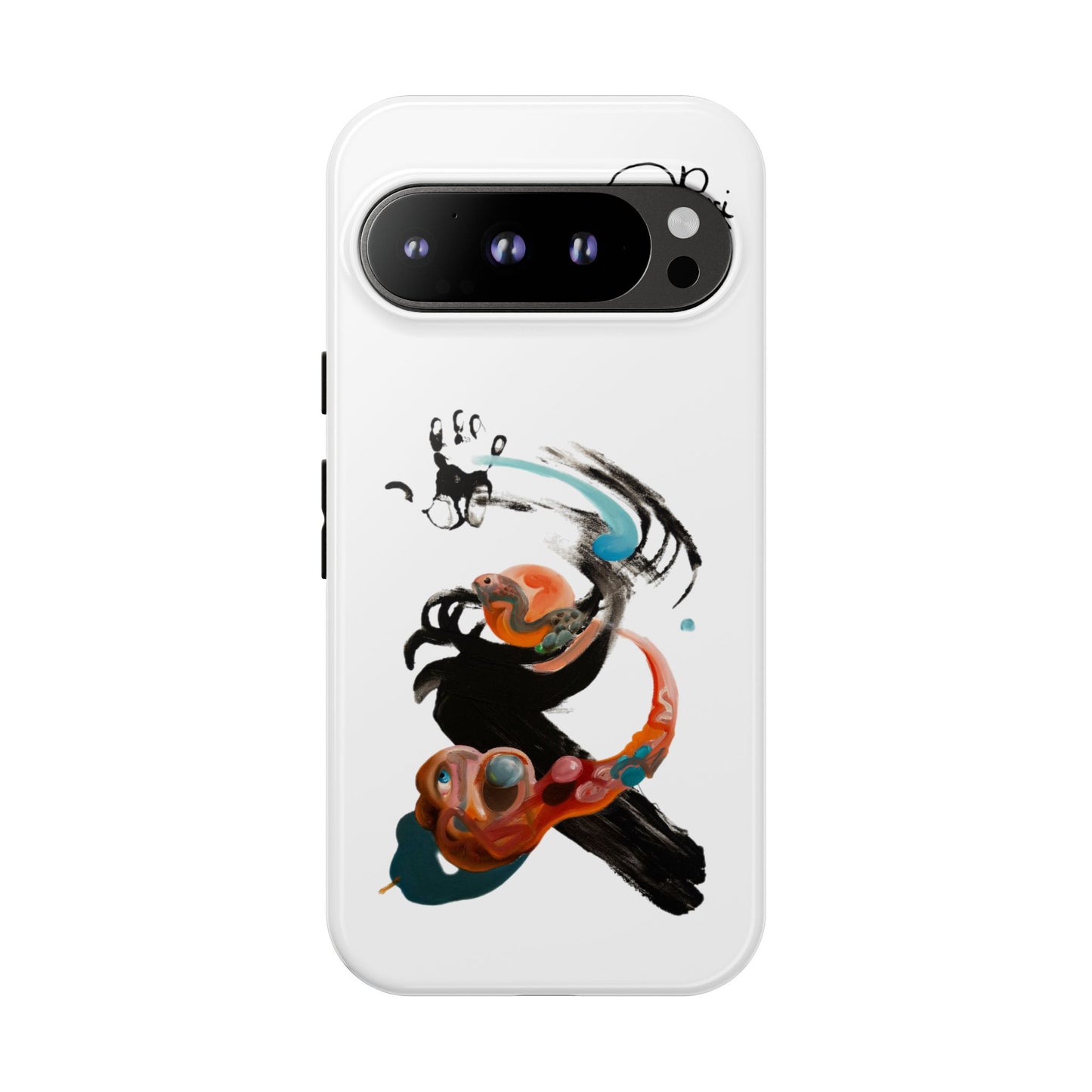 Artistic Abstract Phone Case — Colorful Ink Brushstroke Design