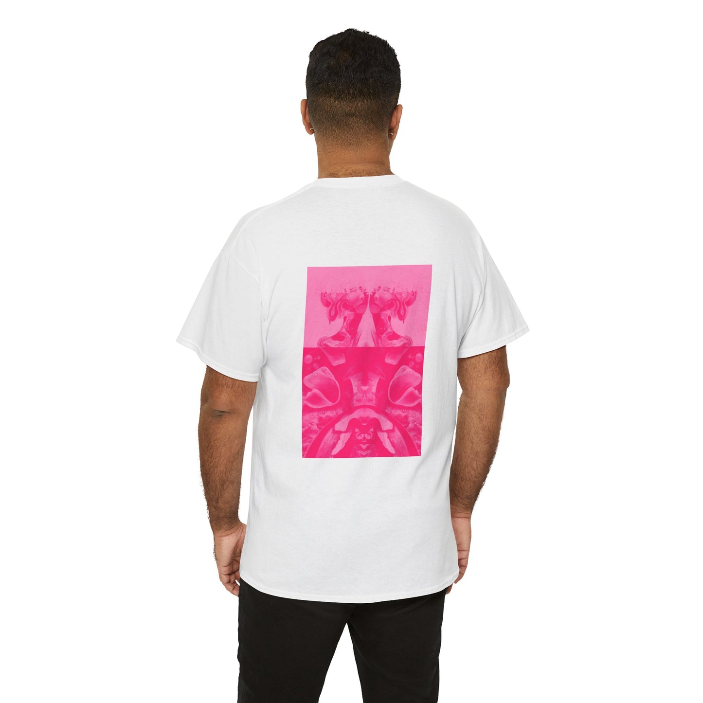 Graphic Tee — Hot Pink Abstract Mirror Design