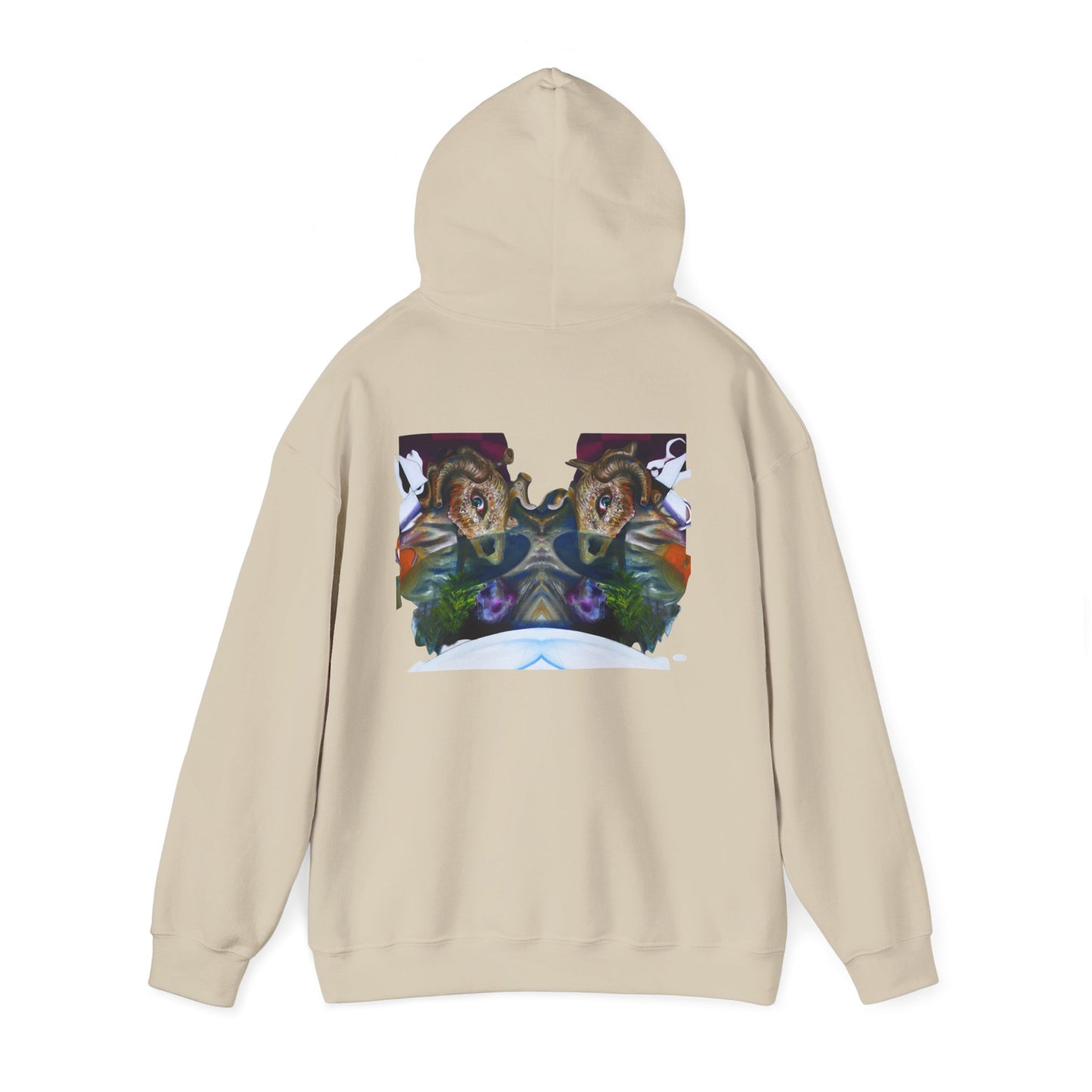 AMRU Mirror Wolves Hoodie — Symmetrical Wildlife Art Pullover