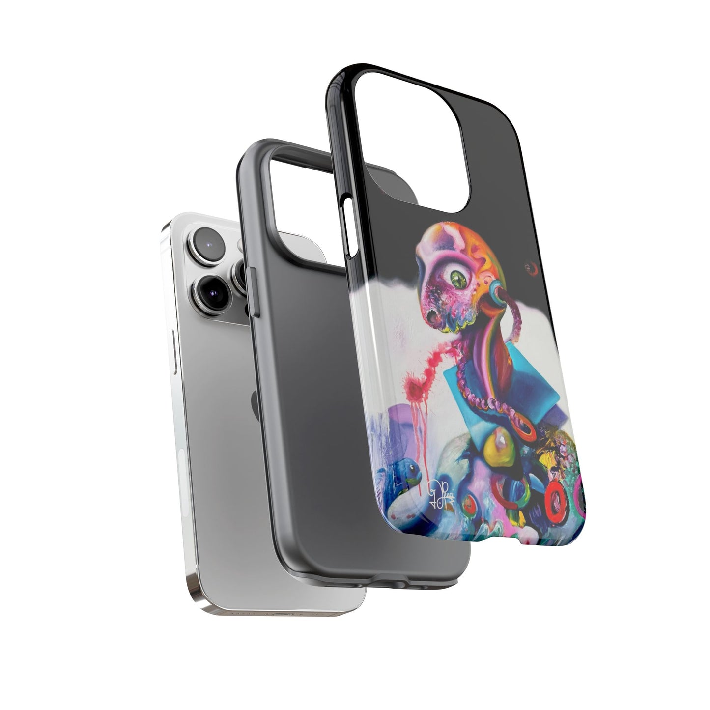 Phone Case - Vivid Blues and Multi-Eyed Vision Artwork Design