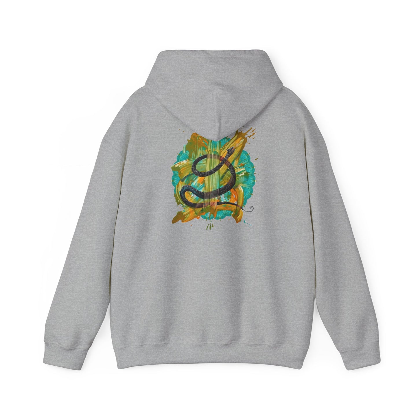 AMRU Artistic Snake Hoodie — Watercolor Serpent Graphic Pullover