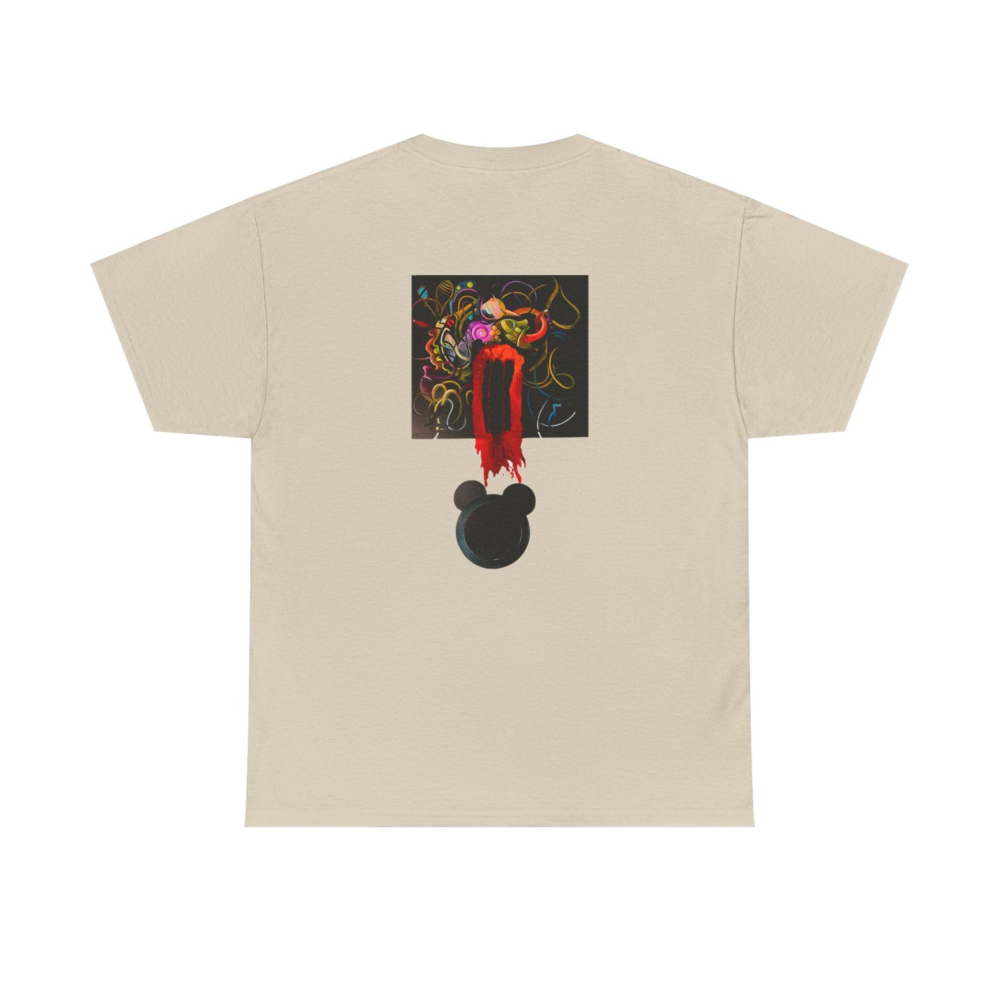 Graphic Tee — Abstract Floral Skull Back Print