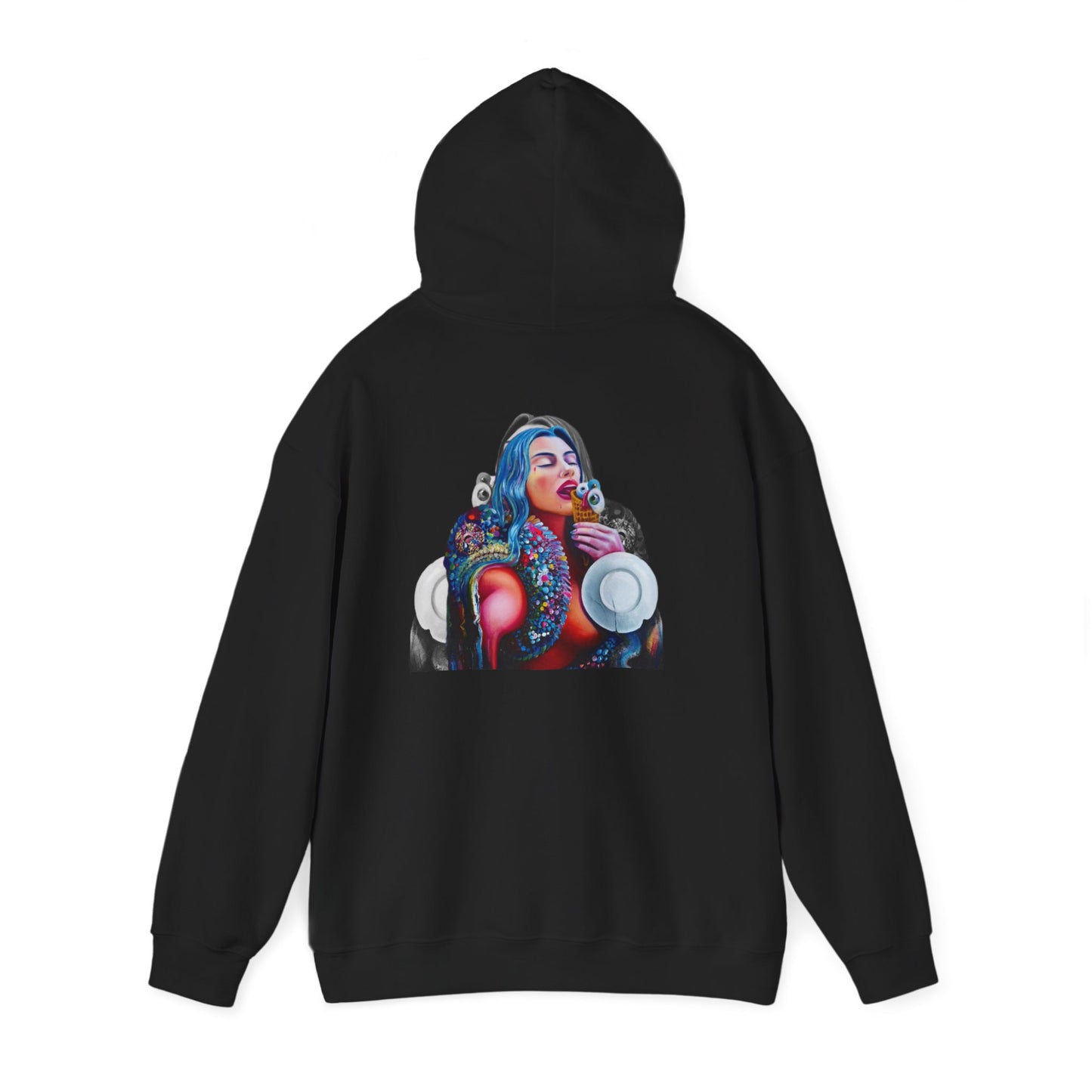 Hoodie — AMRU Artistic Backprint Portrait Pullover