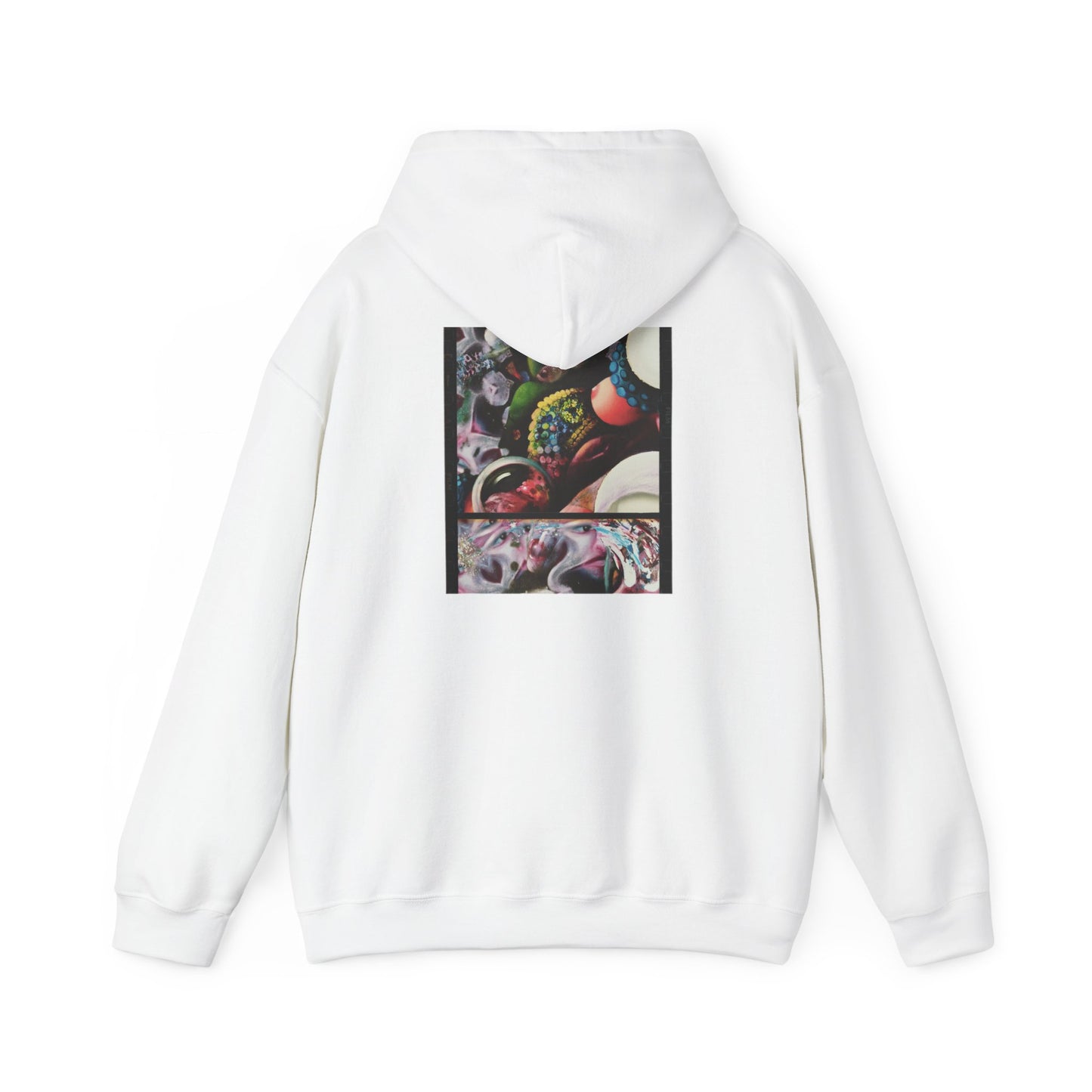 AMRU Graphic Hoodie — Abstract Cosmic Paint Pour Art Back Print