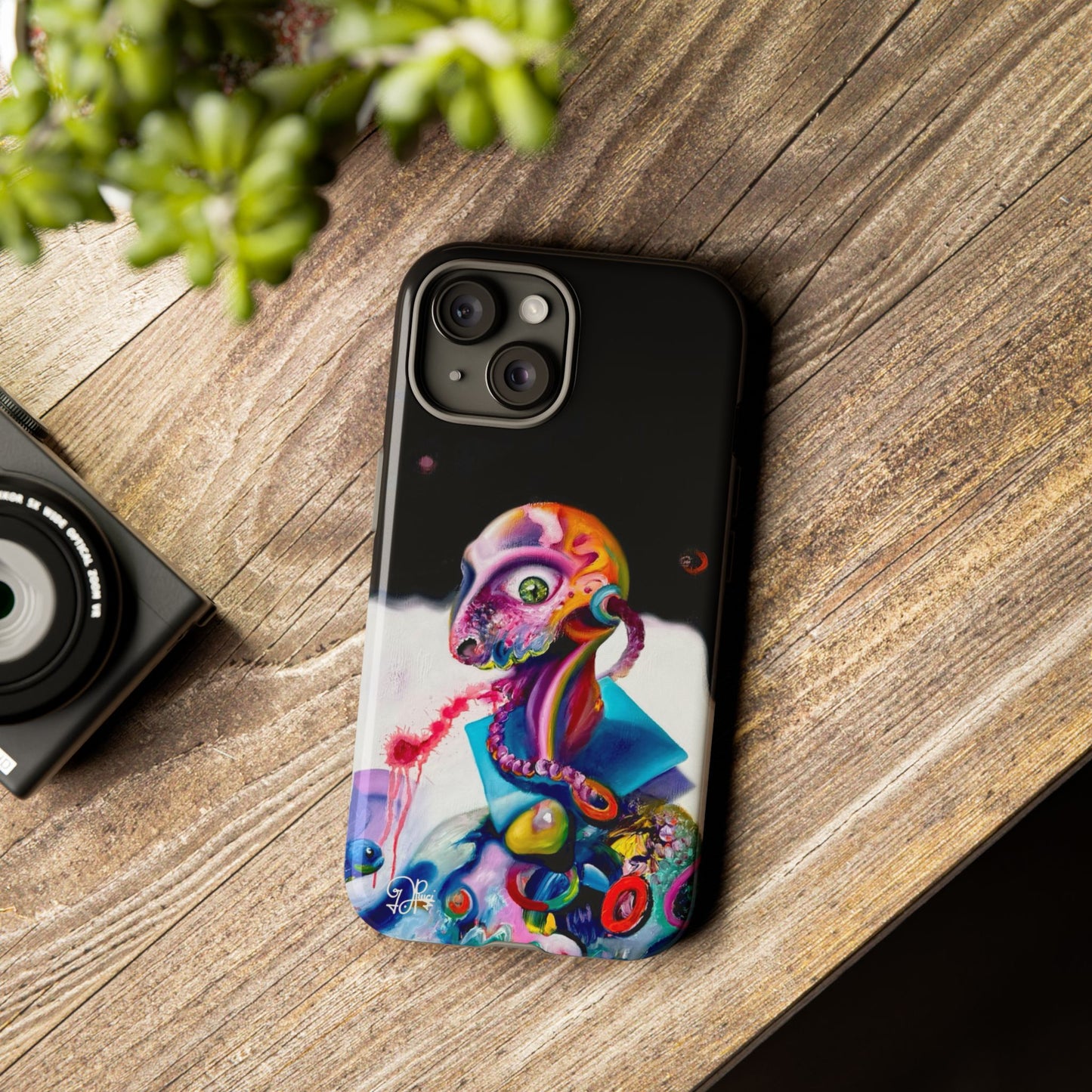 Phone Case - Vivid Blues and Multi-Eyed Vision Artwork Design