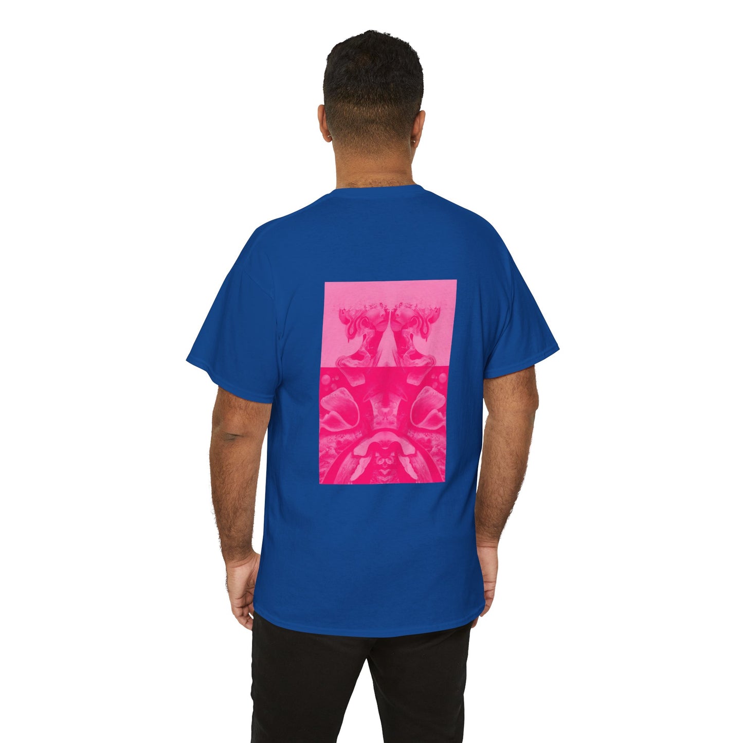 Graphic Tee — Hot Pink Abstract Mirror Design