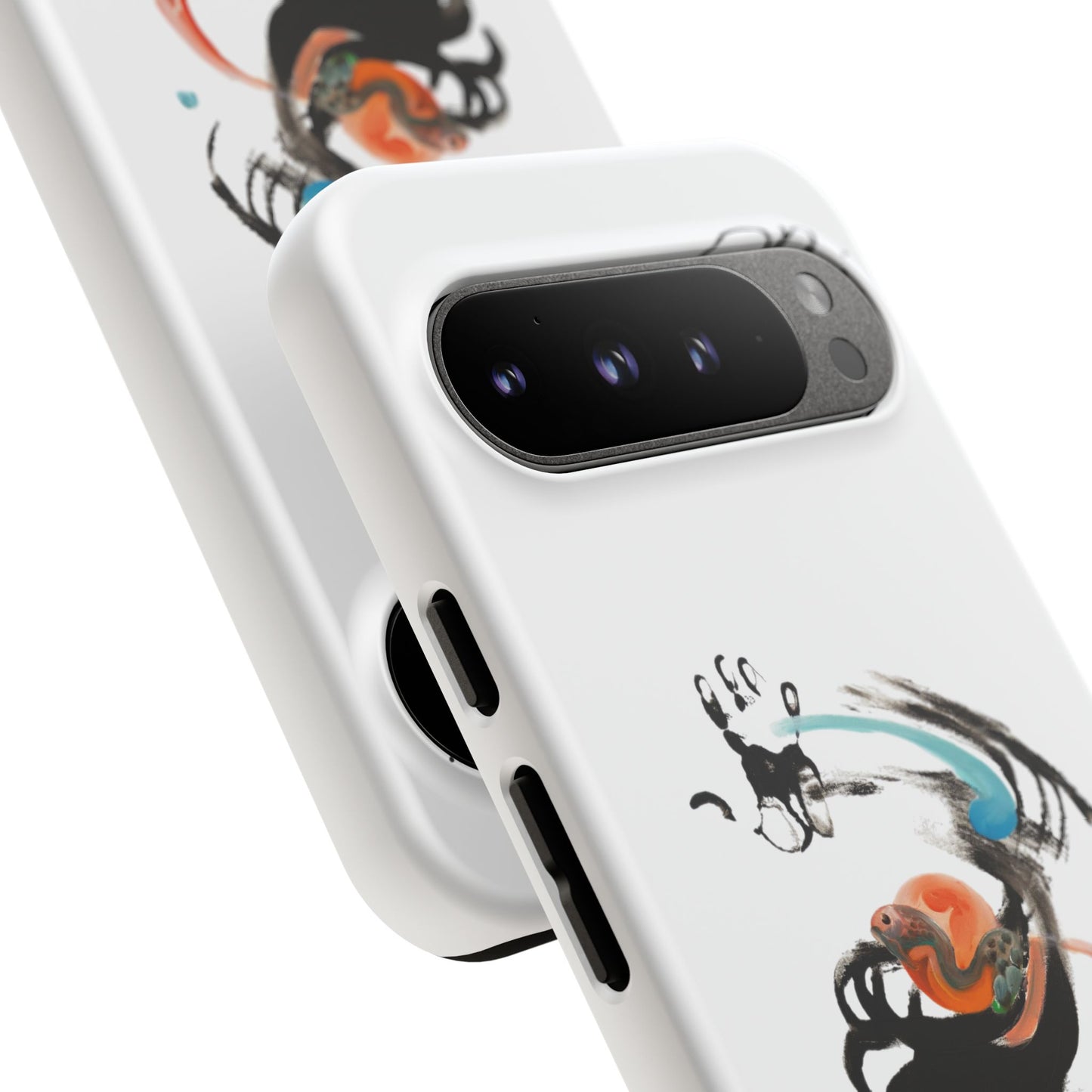 Artistic Abstract Phone Case — Colorful Ink Brushstroke Design