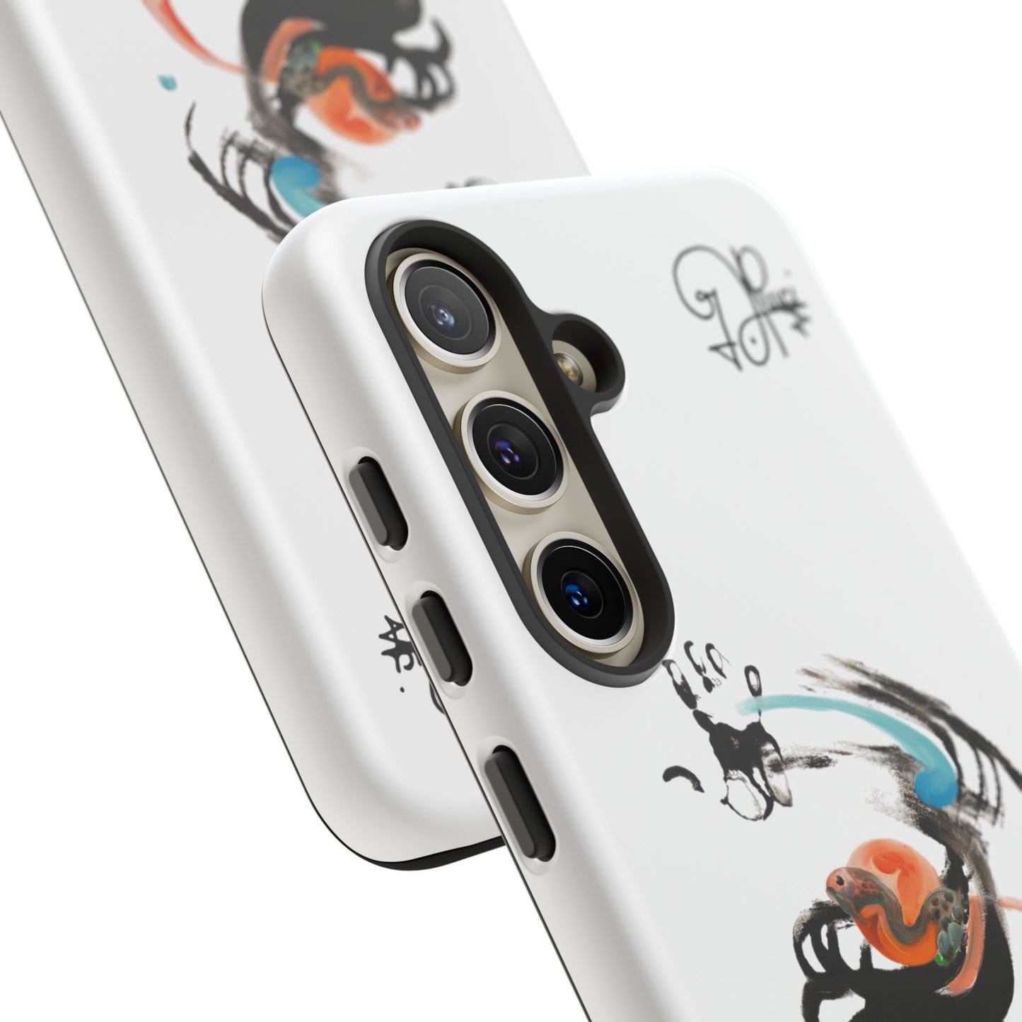 Artistic Abstract Phone Case — Colorful Ink Brushstroke Design