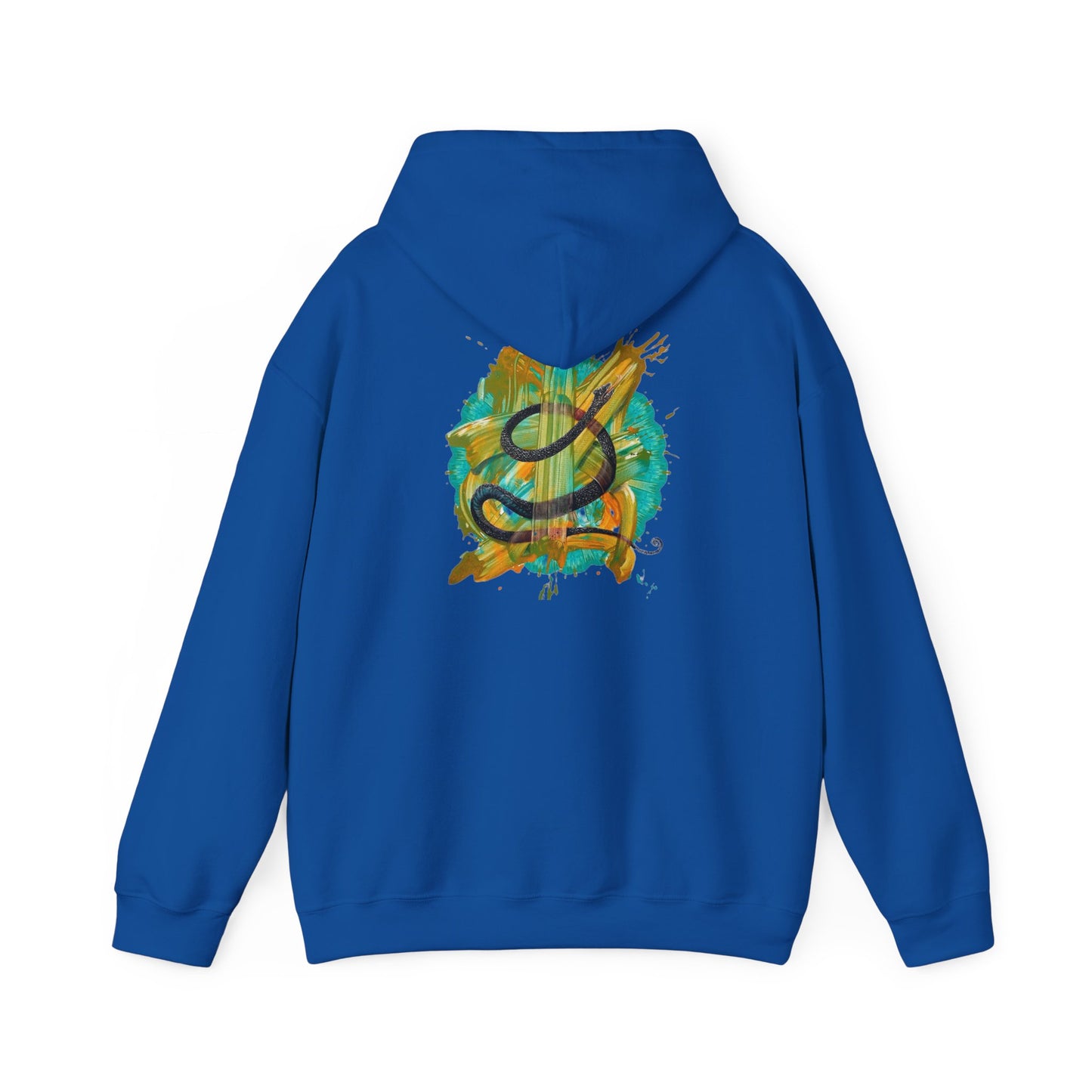 AMRU Artistic Snake Hoodie — Watercolor Serpent Graphic Pullover