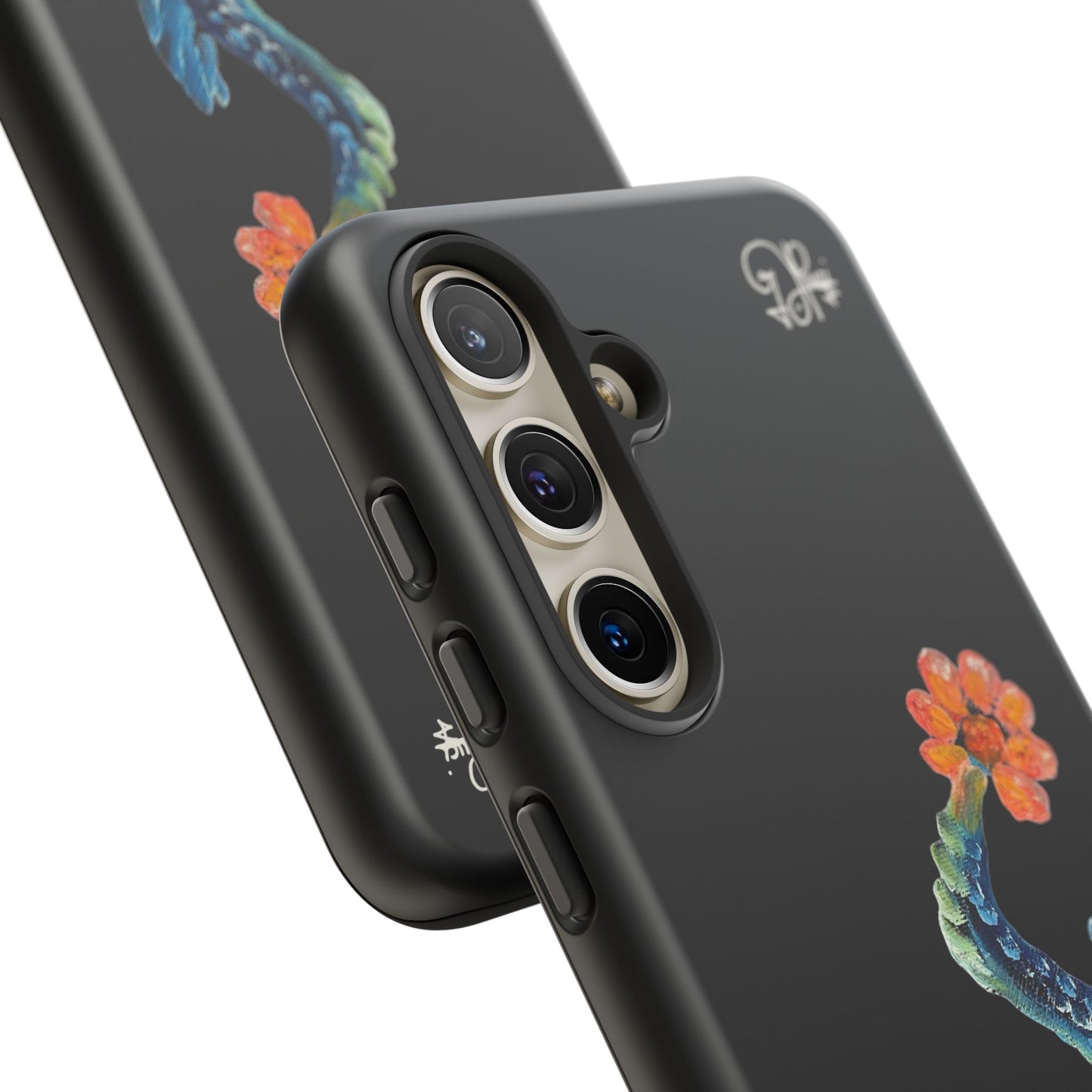 Koi Eye Tough Phone Case — Colorful Surreal Fish Design on Black